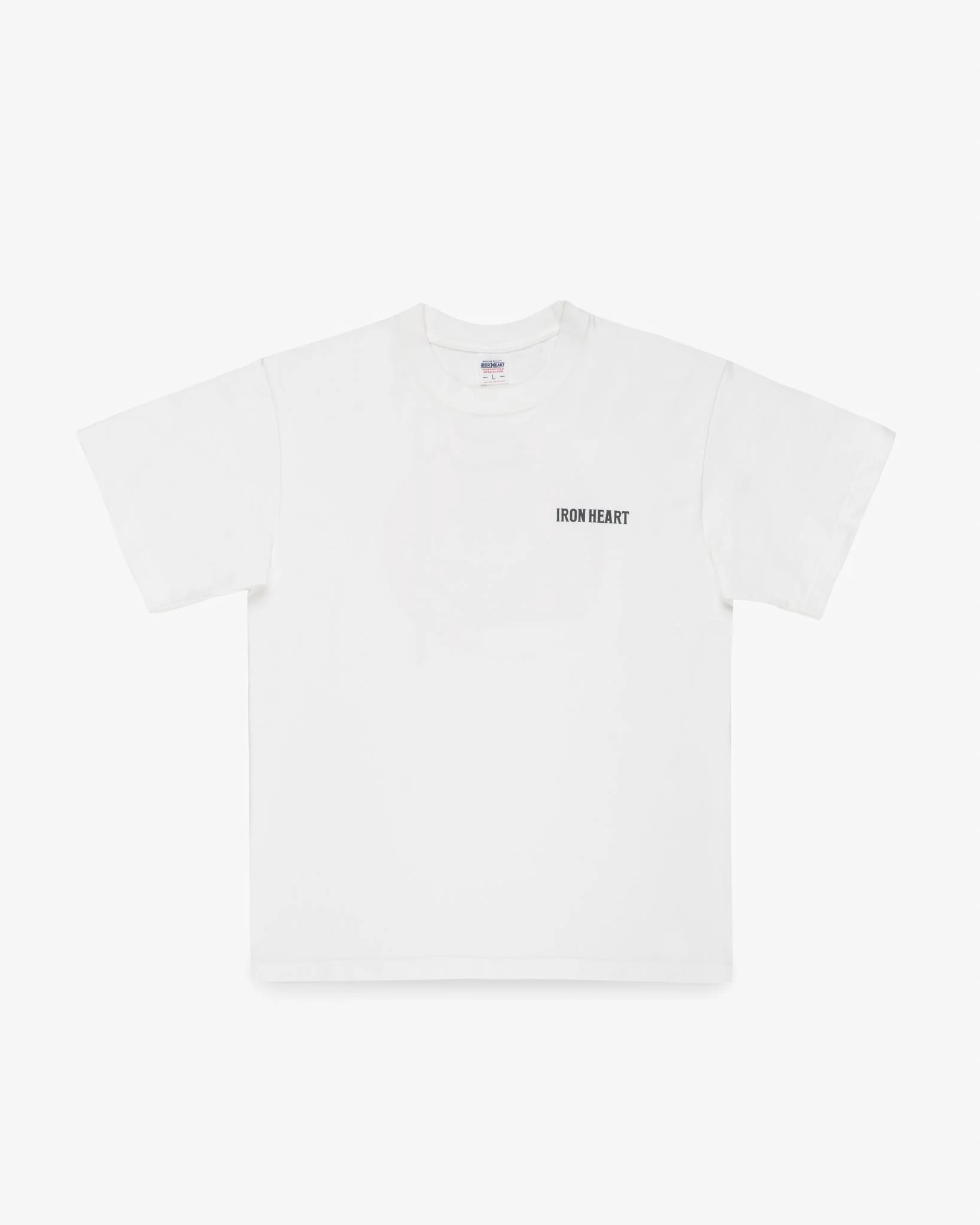 IHT-634-WHT 7.5OZ PRINTED LOOPWHEEL CREW NECK T-SHIRT - WHITE - 1