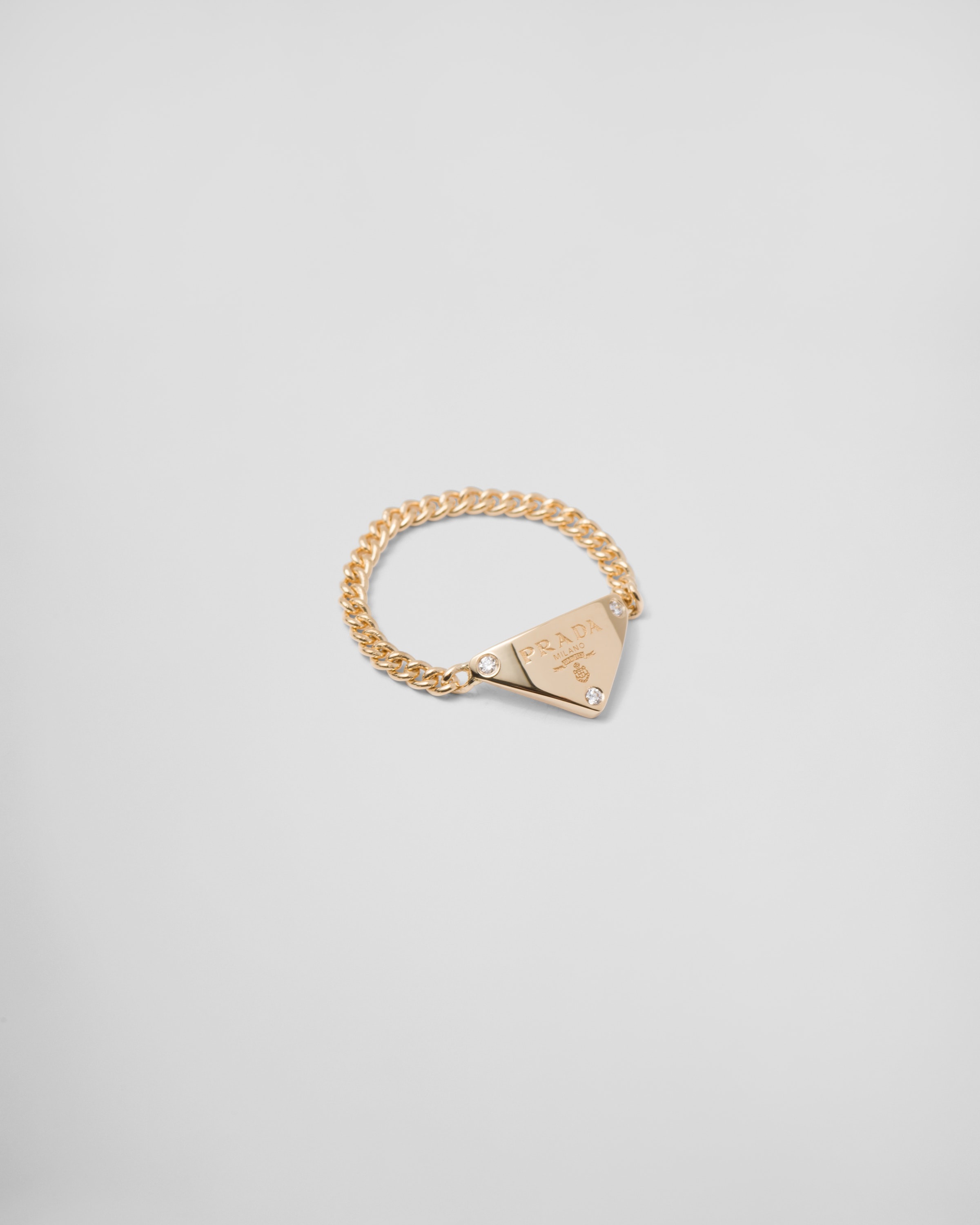 Eternal Gold chain ring in yellow gold with diamonds - 3