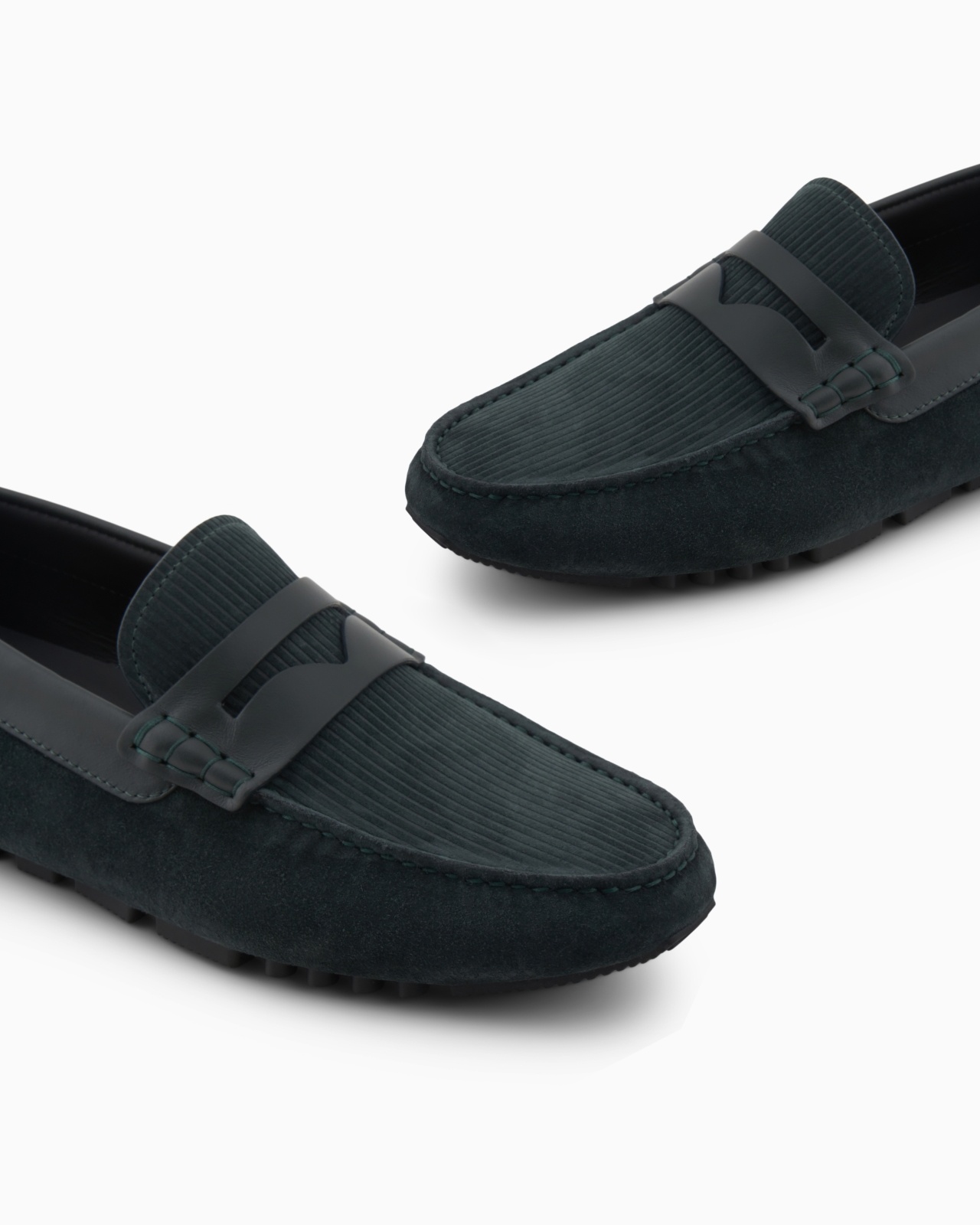MULTI-STRIPED SUEDE DRIVING LOAFERS - 5