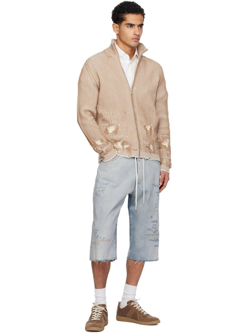 MM6 Maison Margiela Blue Drawstring Denim Shorts outlook