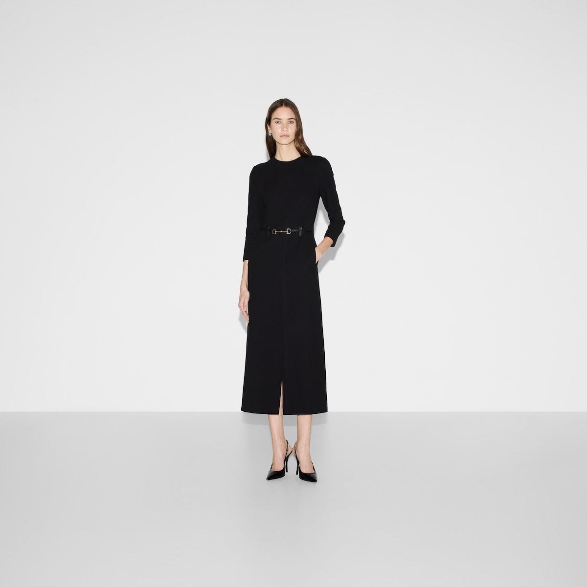 Cotton crêpe dress with Horsebit - 6