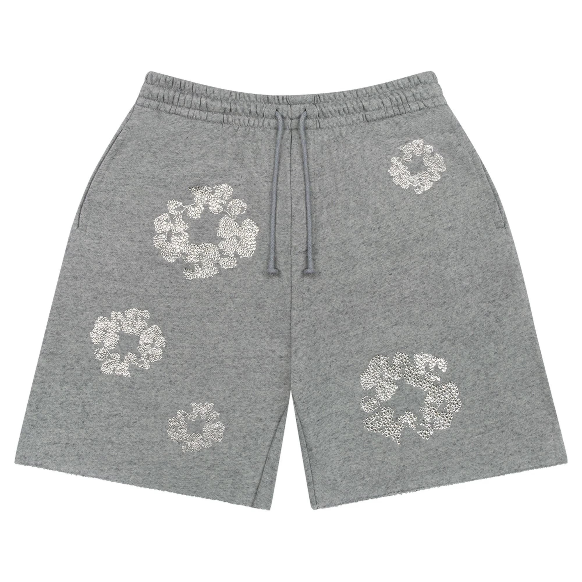 Denim Tears Cashmere Swarovski Cotton Wreath Shorts 'Grey' - 1