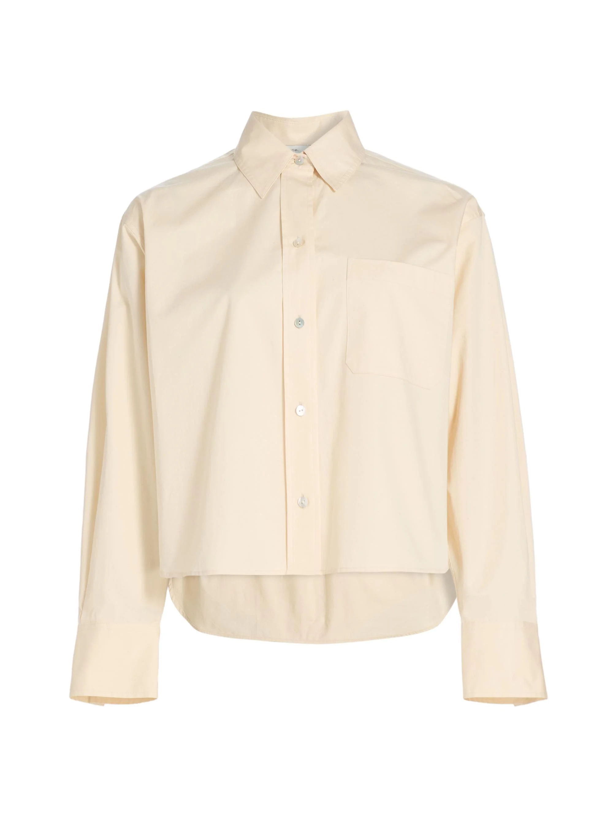 Women's Boxy Cotton Crop Shirt - Ecru - 1