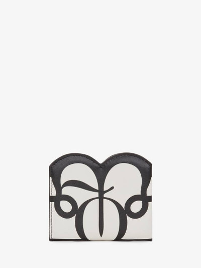 Alexander McQueen Seal Logo Card Wallet in Ivory/black outlook