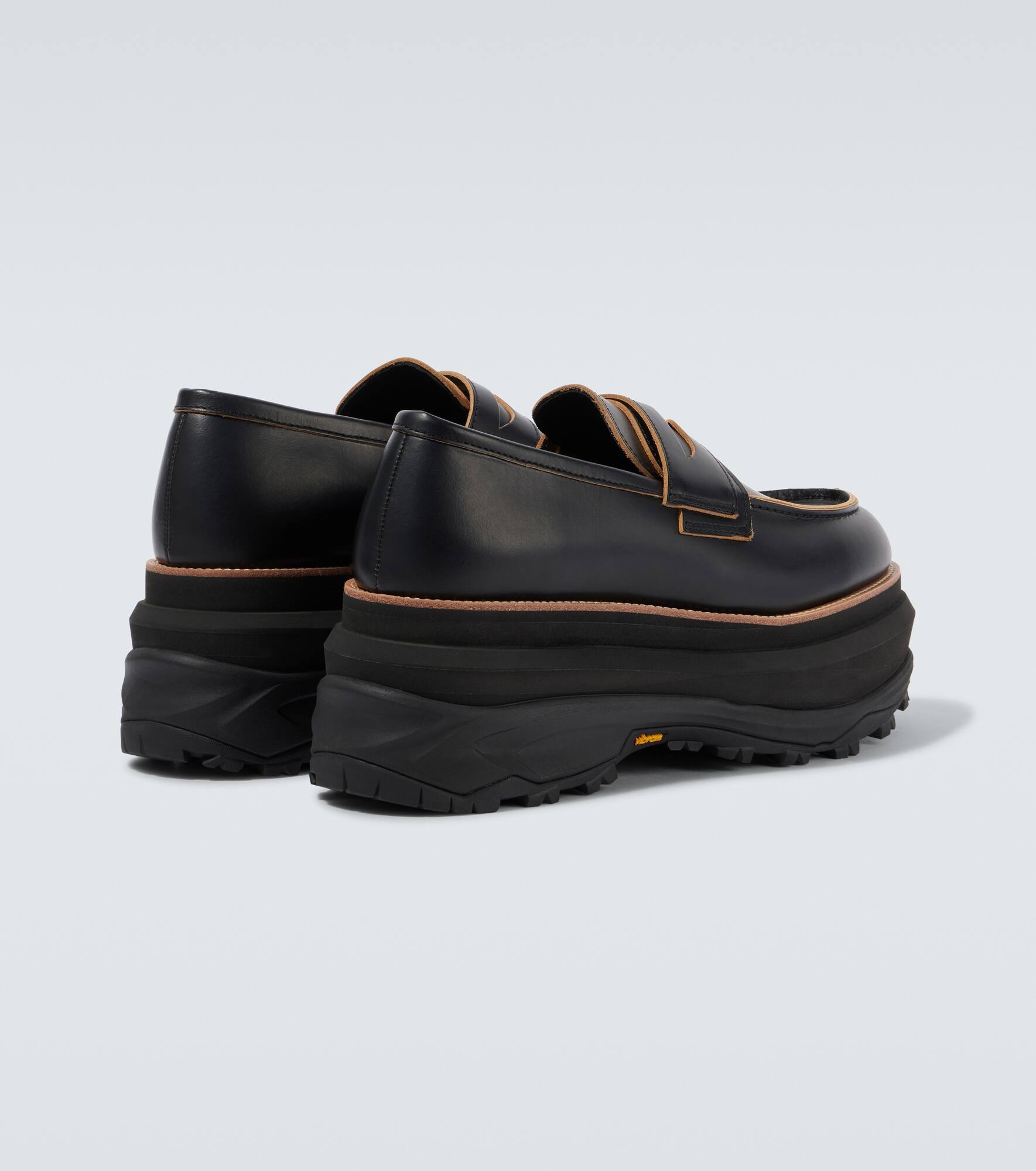 Leather platform loafers - 6