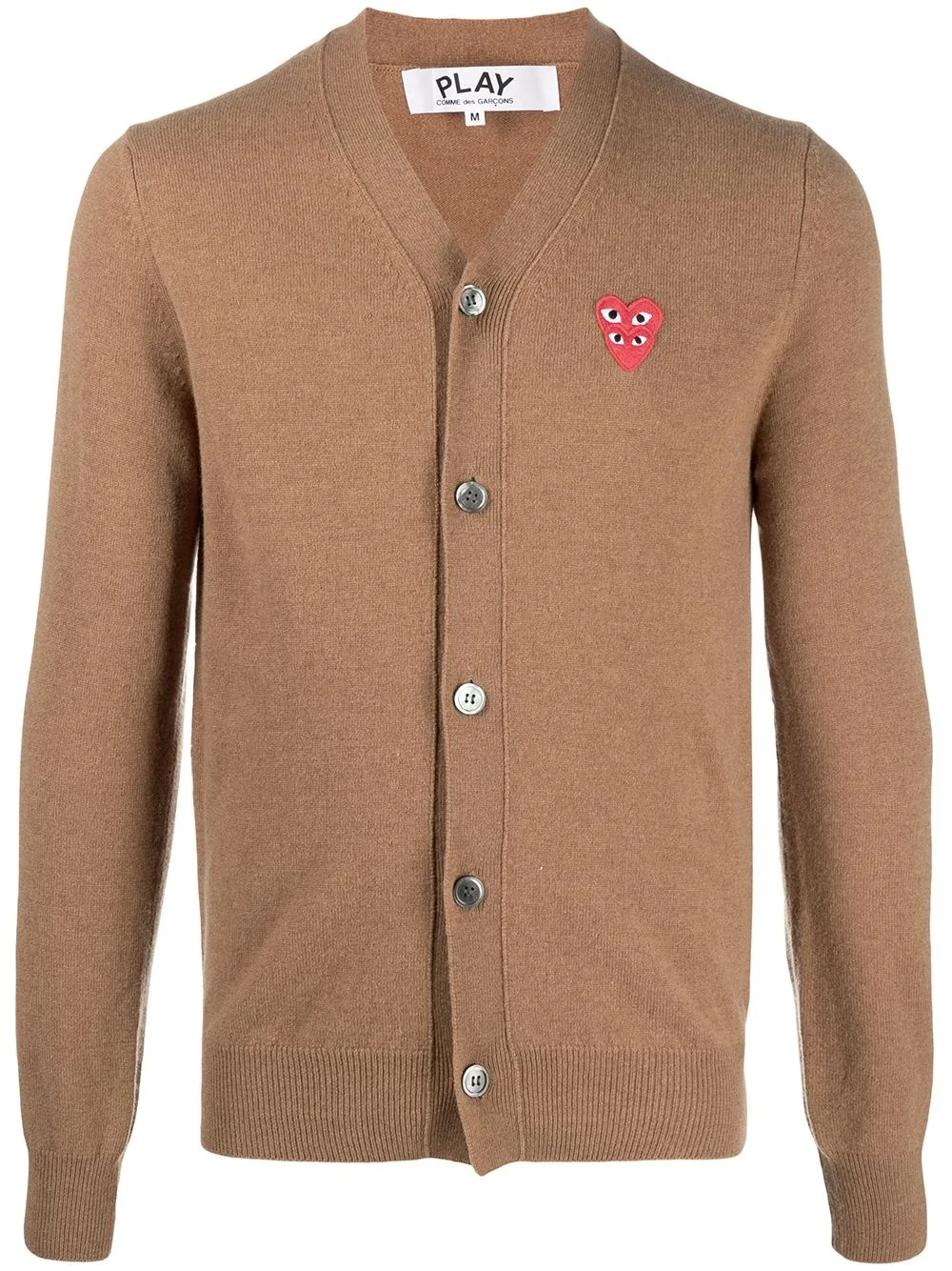 embroidered logo-patch cardigan - 1