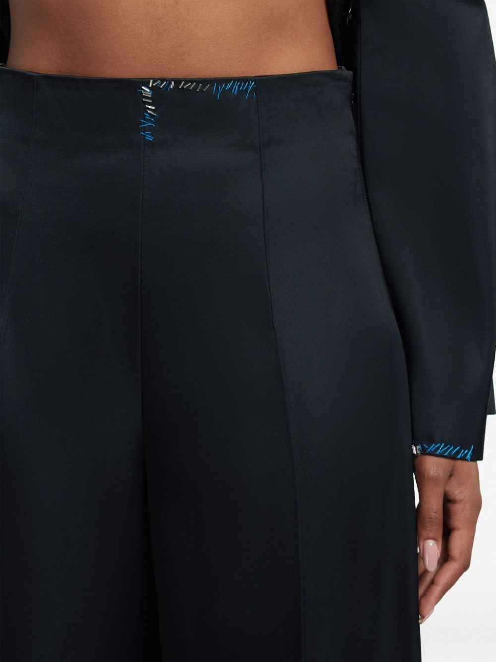 decorative-stitching cropped trousers - 5