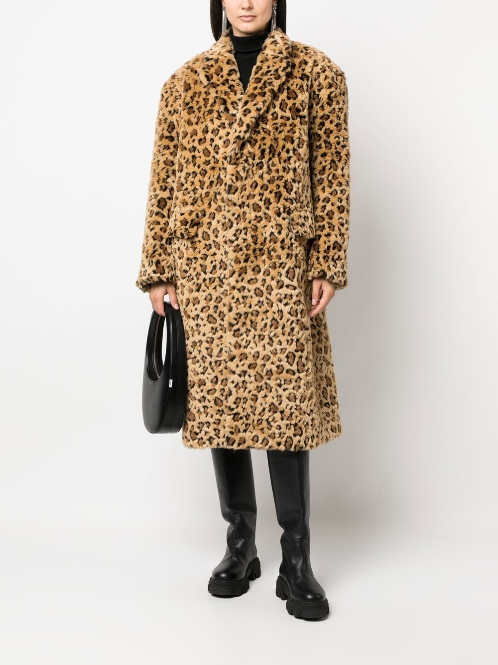 leopard print faux-fur coat - 2