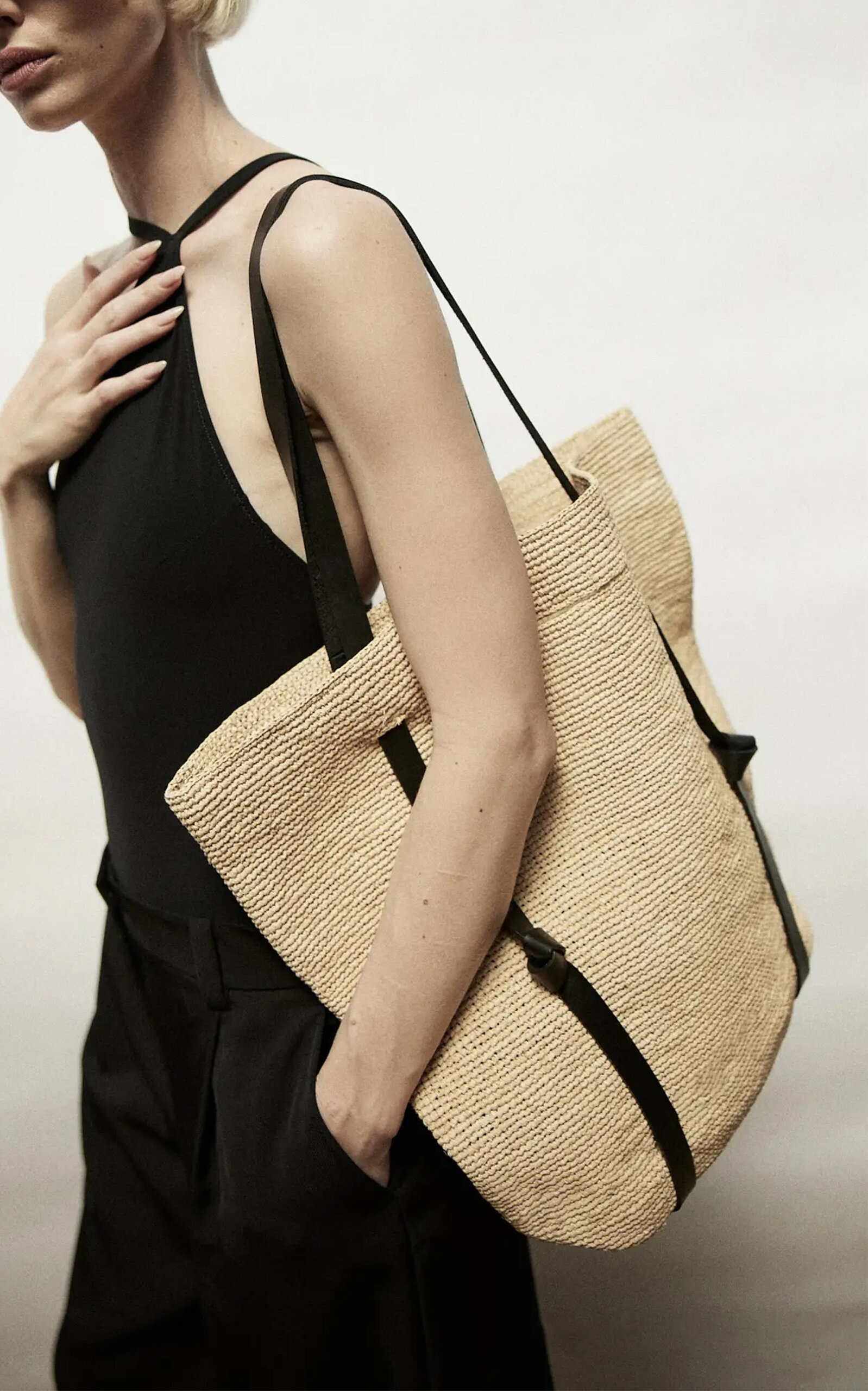 Tanner Straw Tote Bag neutral - 2