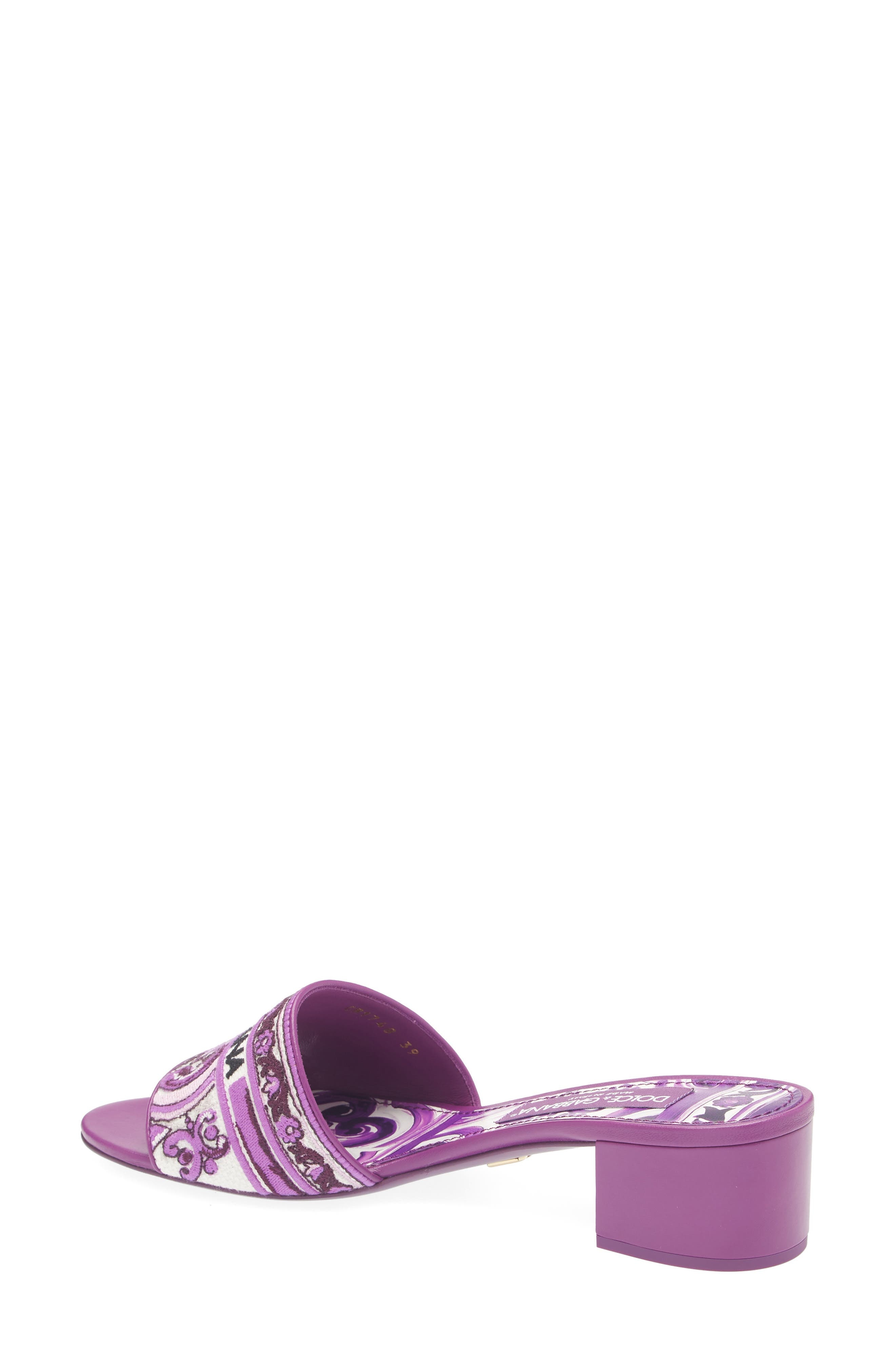 Dolce&Gabbana Majolica Slide Sandal in I03Tn Maiolica 3 Viola at Nordstrom - 2