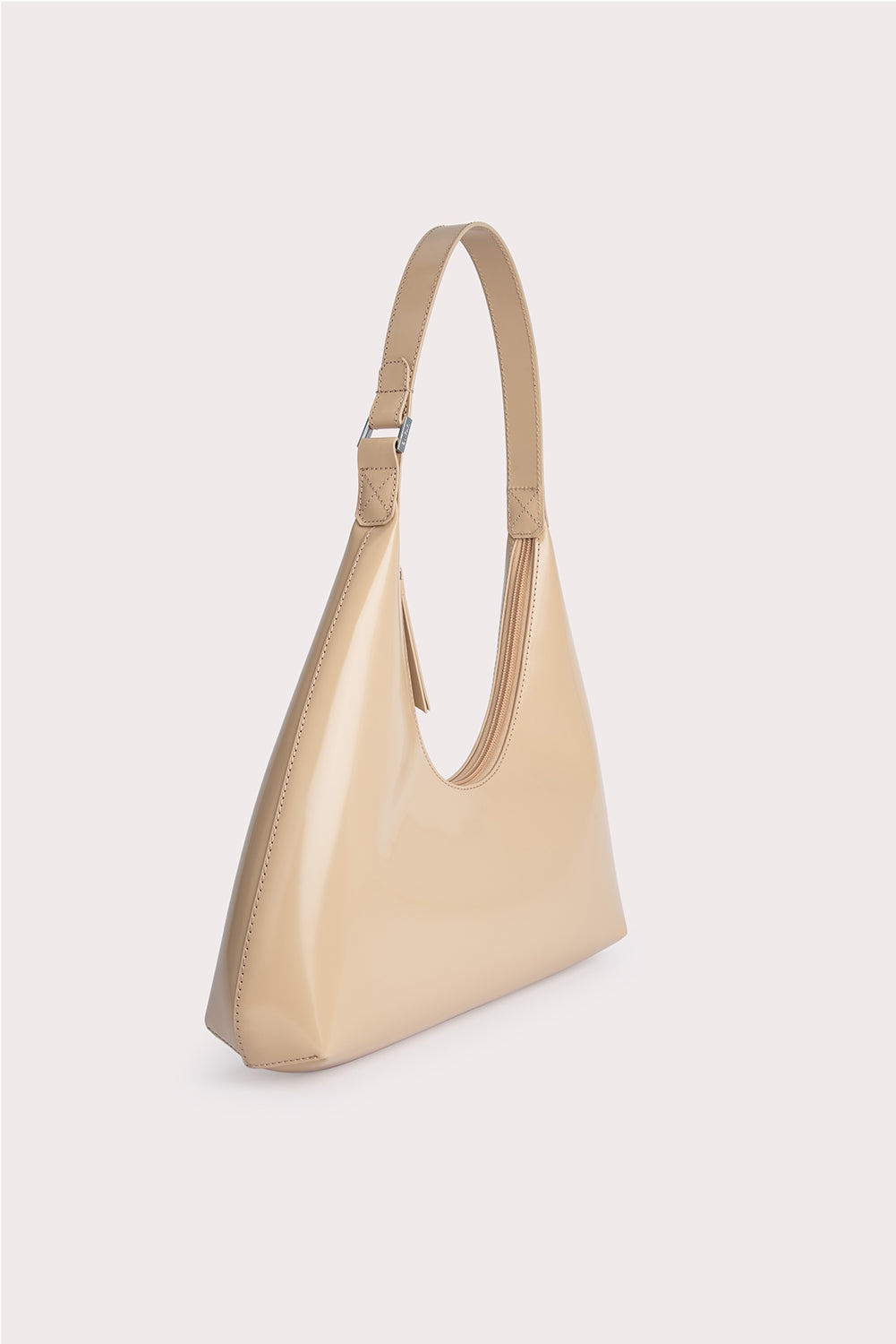 BY FAR Amber Kraft Semi Patent Leather | REVERSIBLE