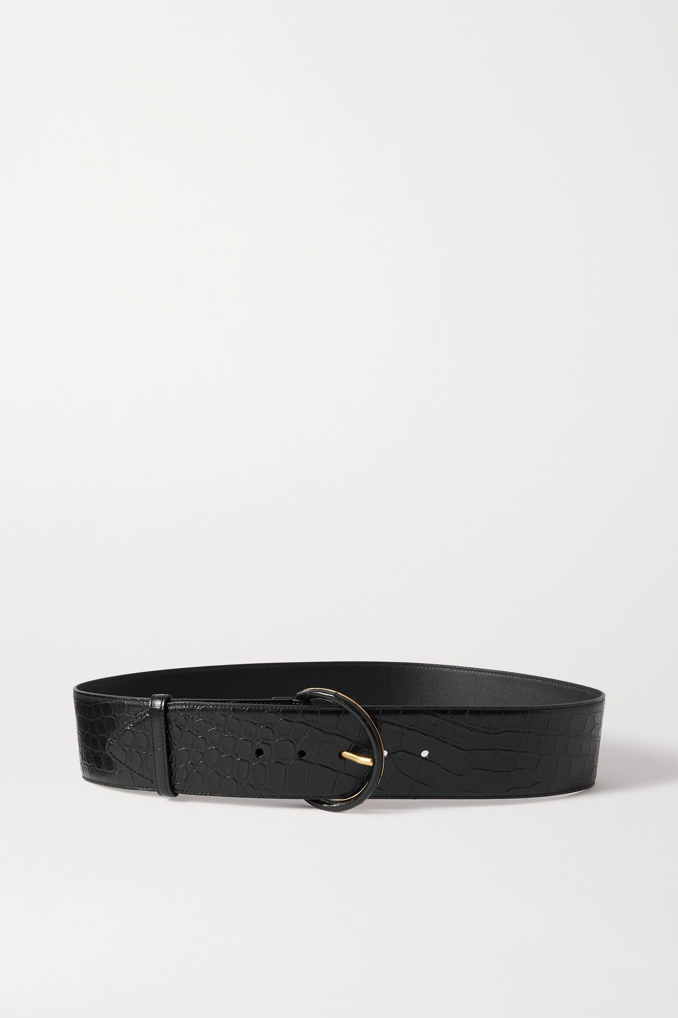 Croc-effect leather belt - 1