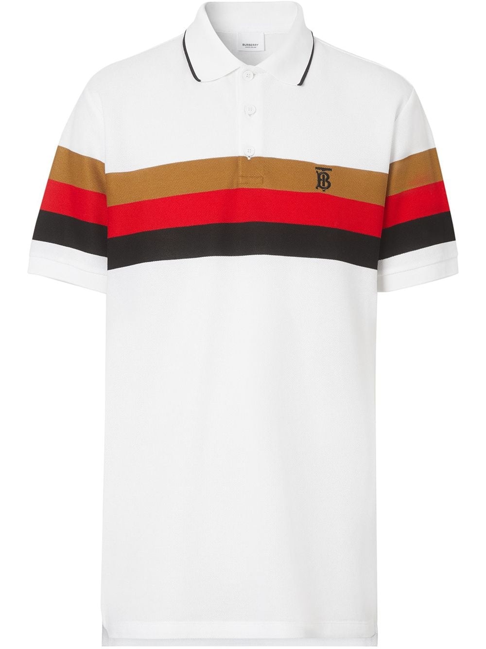 Monogram motif striped polo shirt - 1