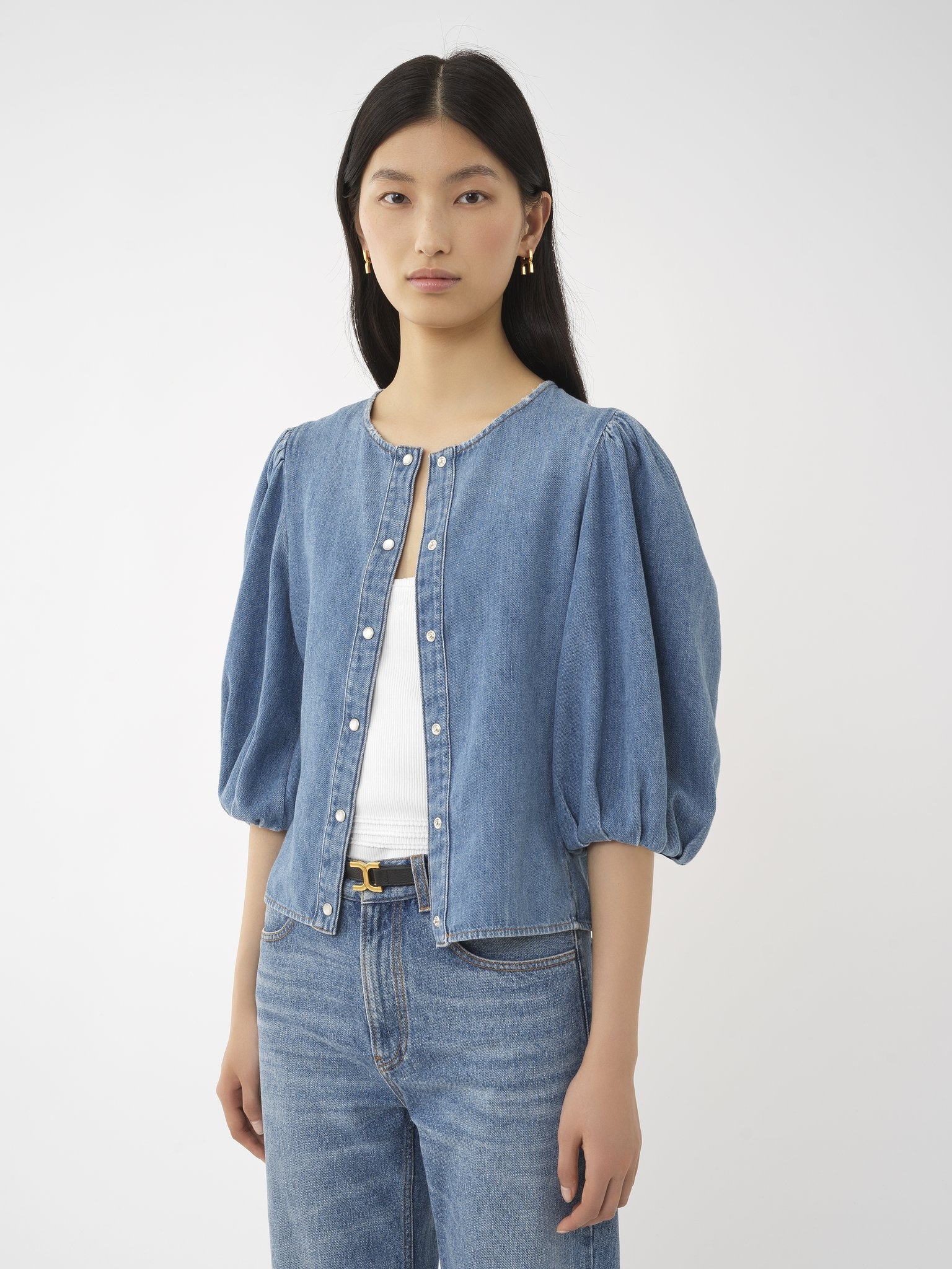 COLLARLESS BLOUSE - 4