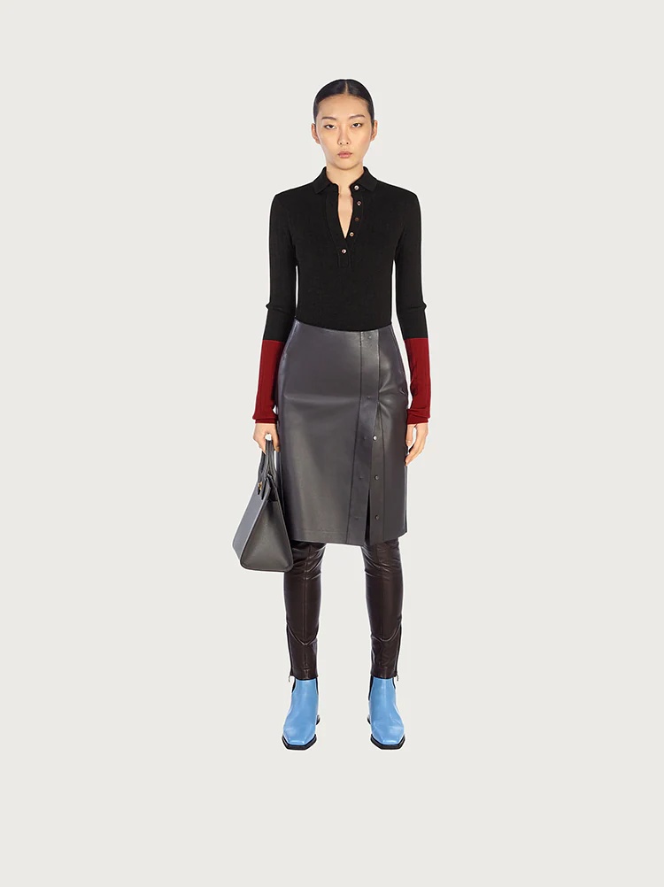 COLOR BLOCK KNITTED POLO - 3