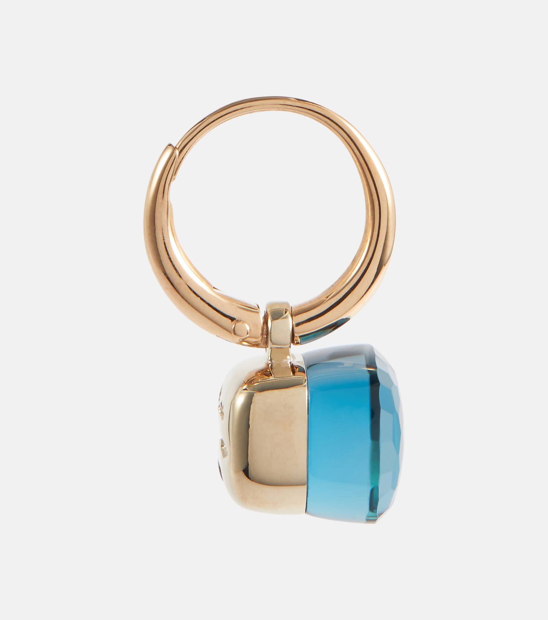 Nudo 18kt rose gold and white gold earrings with blue topaz - 4