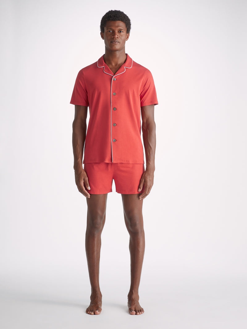 Men's Short Pajamas Basel Micro Modal Stretch Paprika - 3