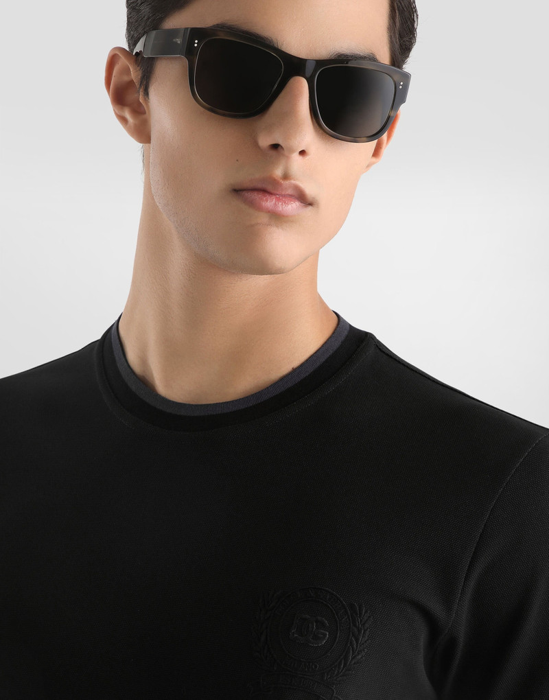 Dolce & Gabbana Technical piqué t-shirt with embroidery outlook