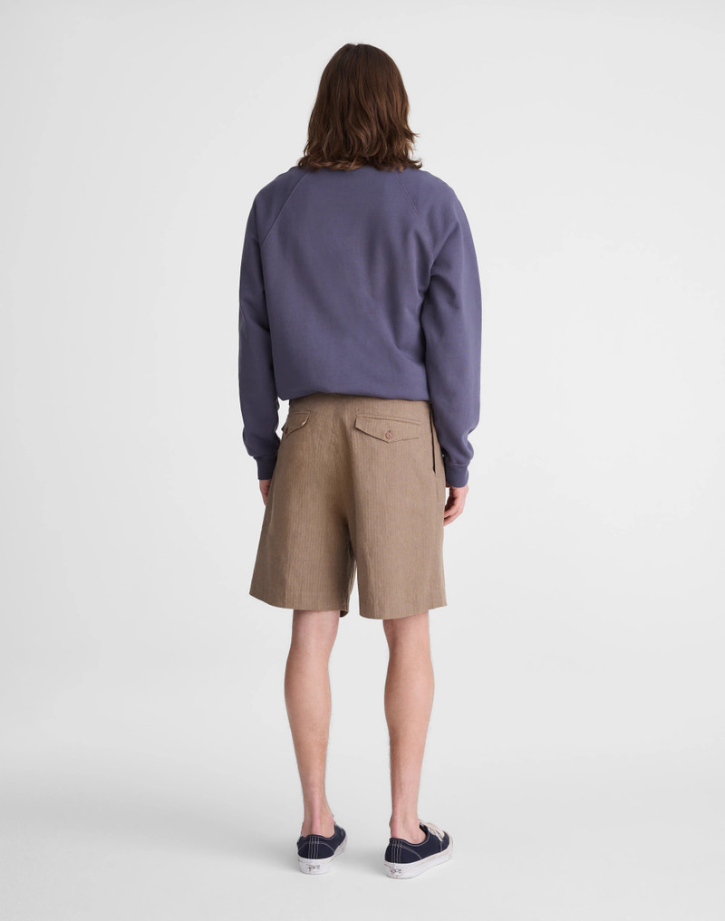 Madewell Double-Pleated Shorts in Herringbone Linen-Cotton Blend outlook