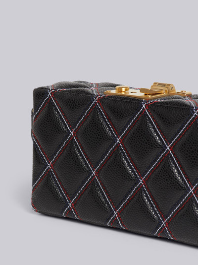 Thom Browne Black Quilted Caviar Agneau Mini Trunk Shoulder Strap Clutch outlook