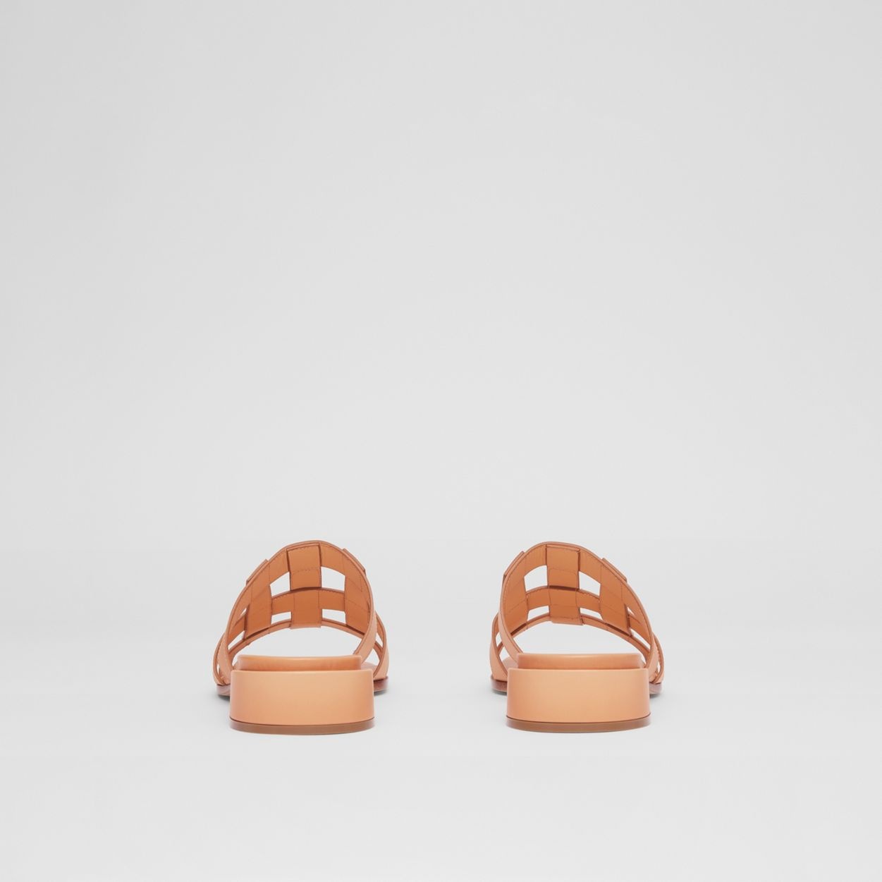 Latticed Leather Sandals - 5