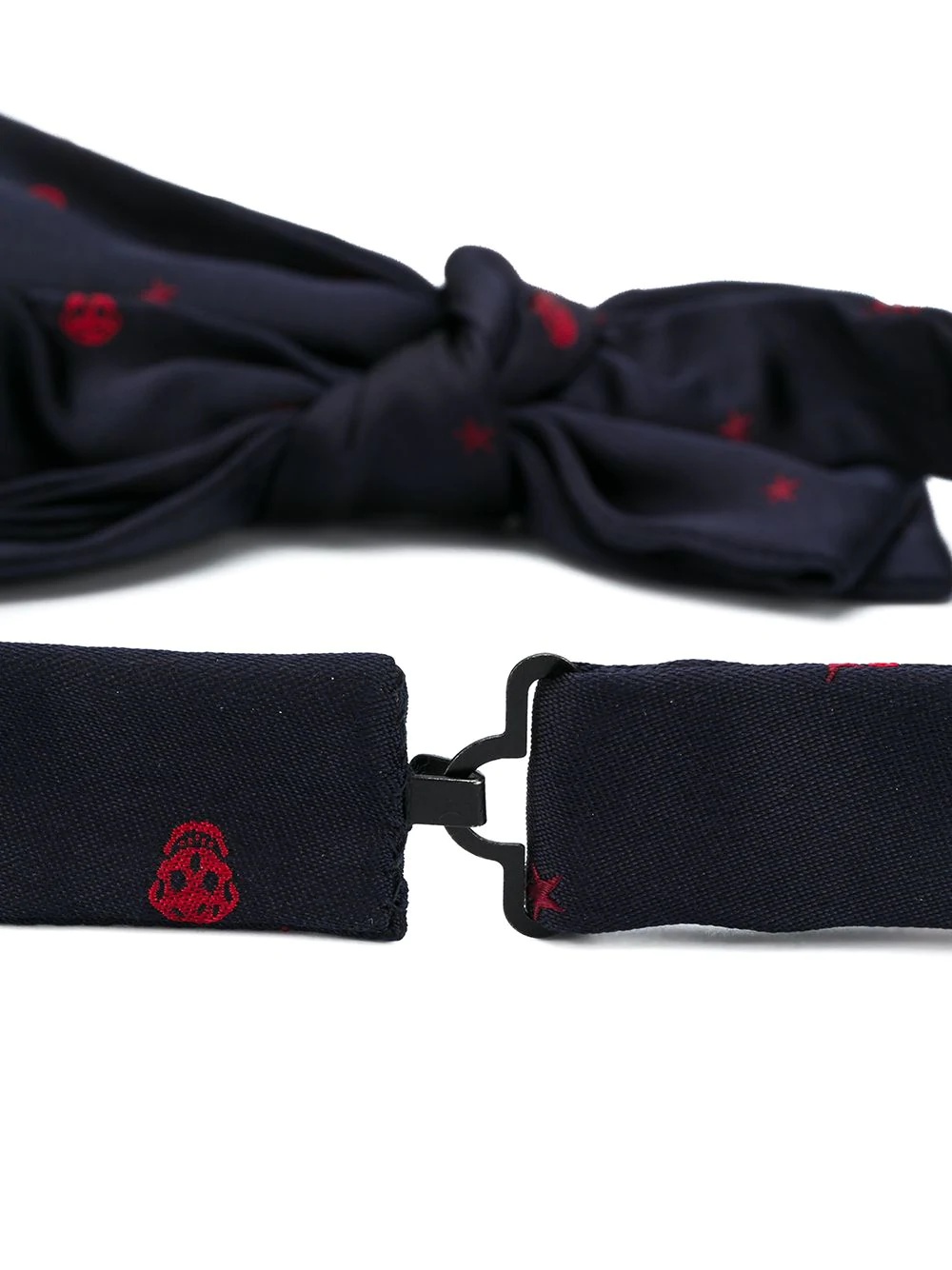 skull-print clip-on bow tie - 3