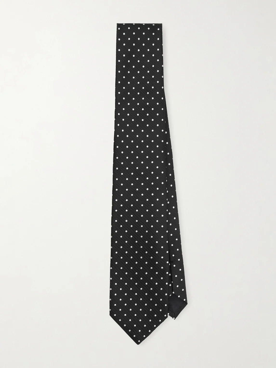 8cm Polka-Dot Embroidered Silk Tie - 1