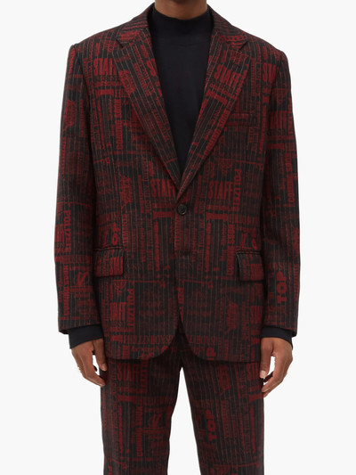 VETEMENTS Logo-jacquard wool-blend blazer outlook