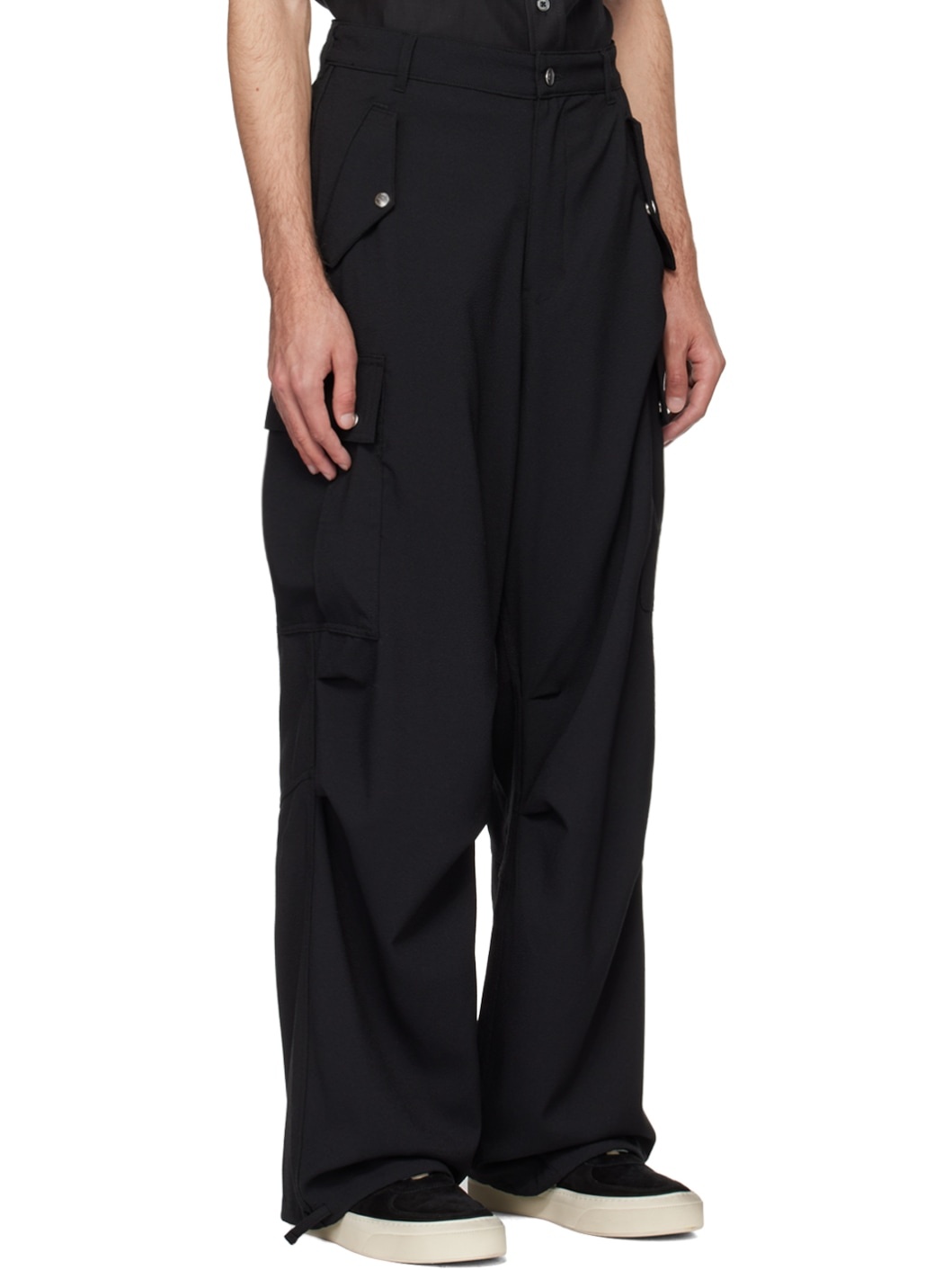 Black Four-Pocket Cargo Pants - 2