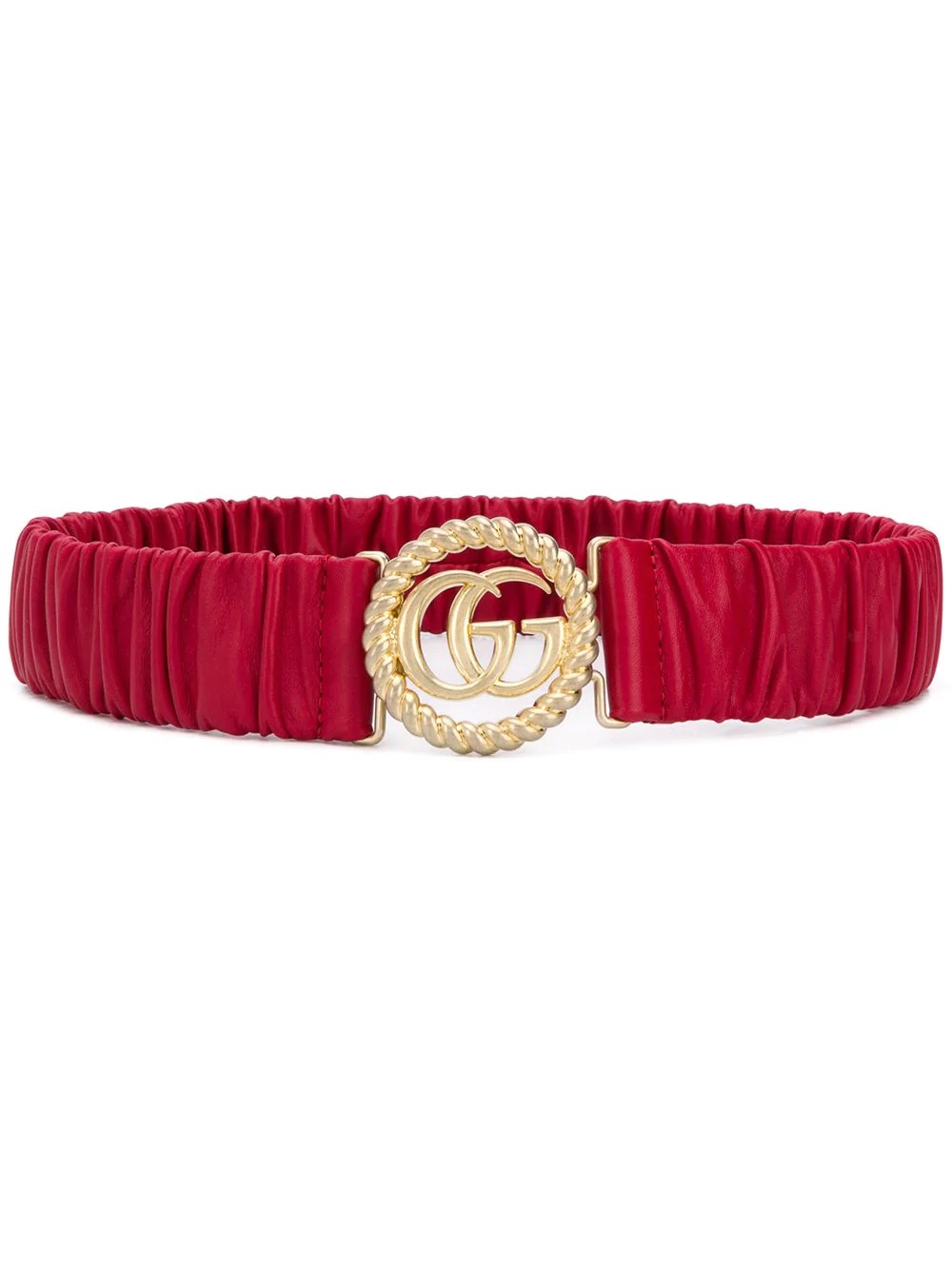 logo-buckle elasticated belt - 1