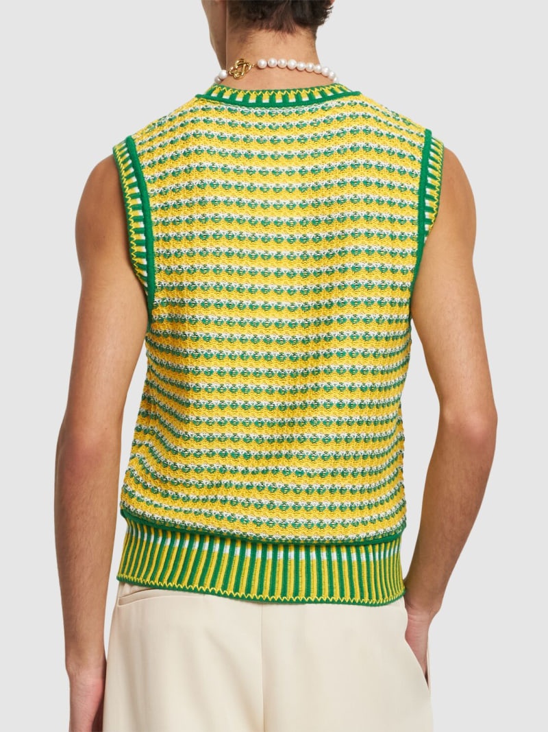 Zig-zag cotton knit vest - 3