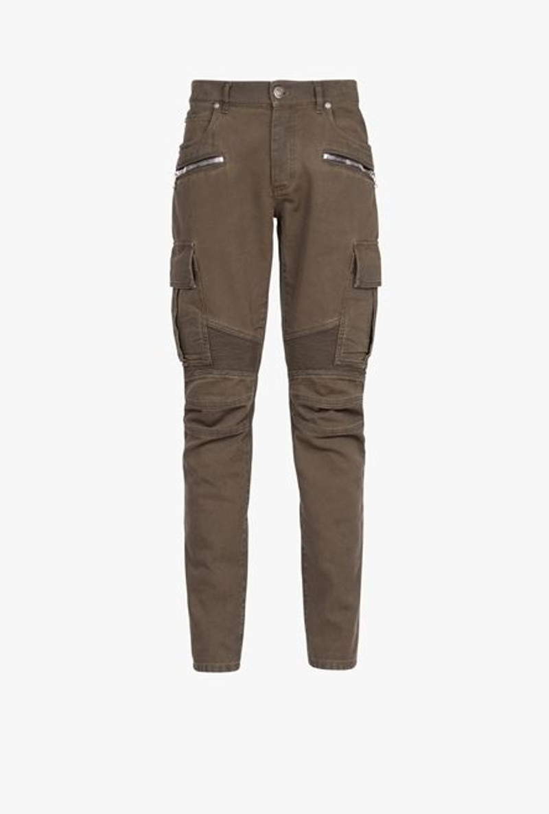 Taupe cotton cargo pants 1