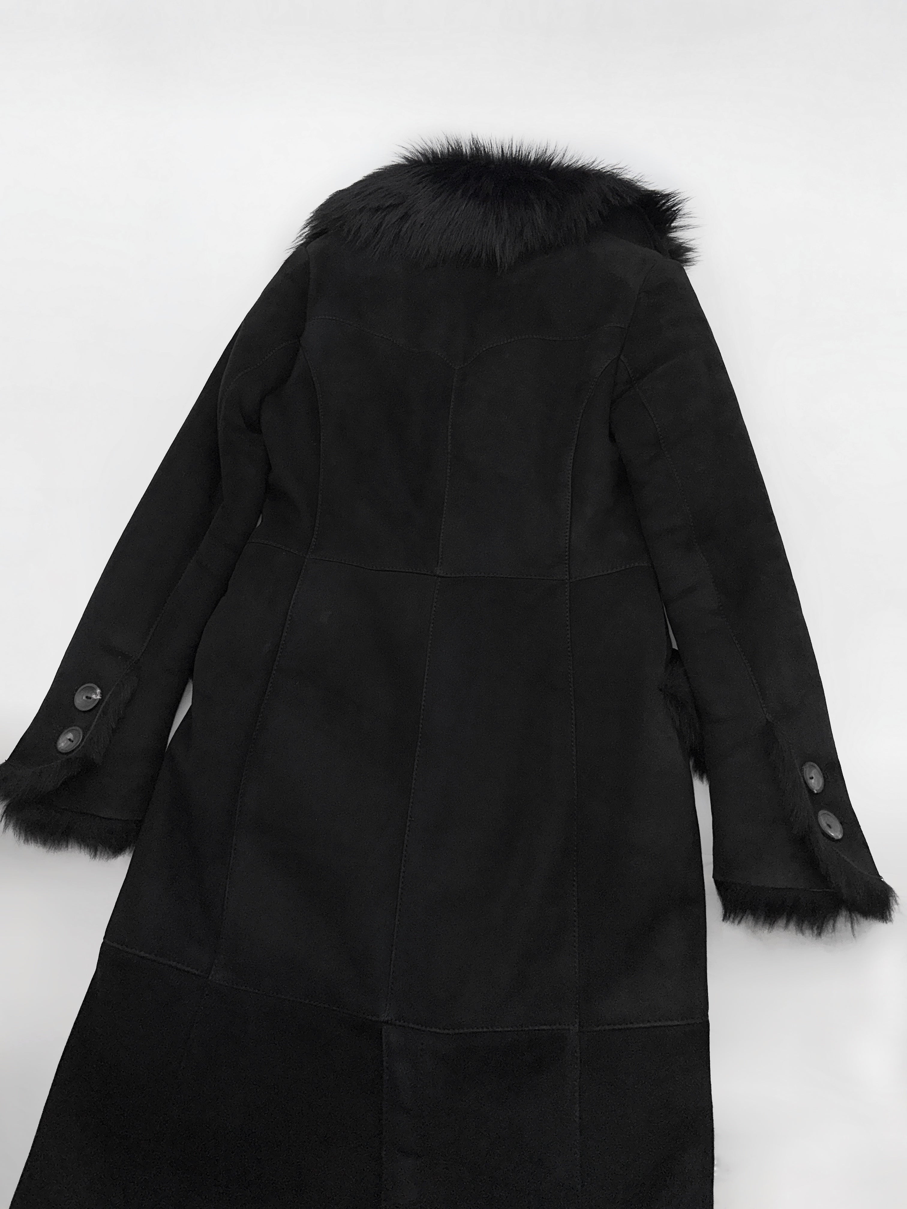 Gucci Fall 1996 Tom Ford Kate Moss Double-Breasted Long Shearling Coat 40 - 21