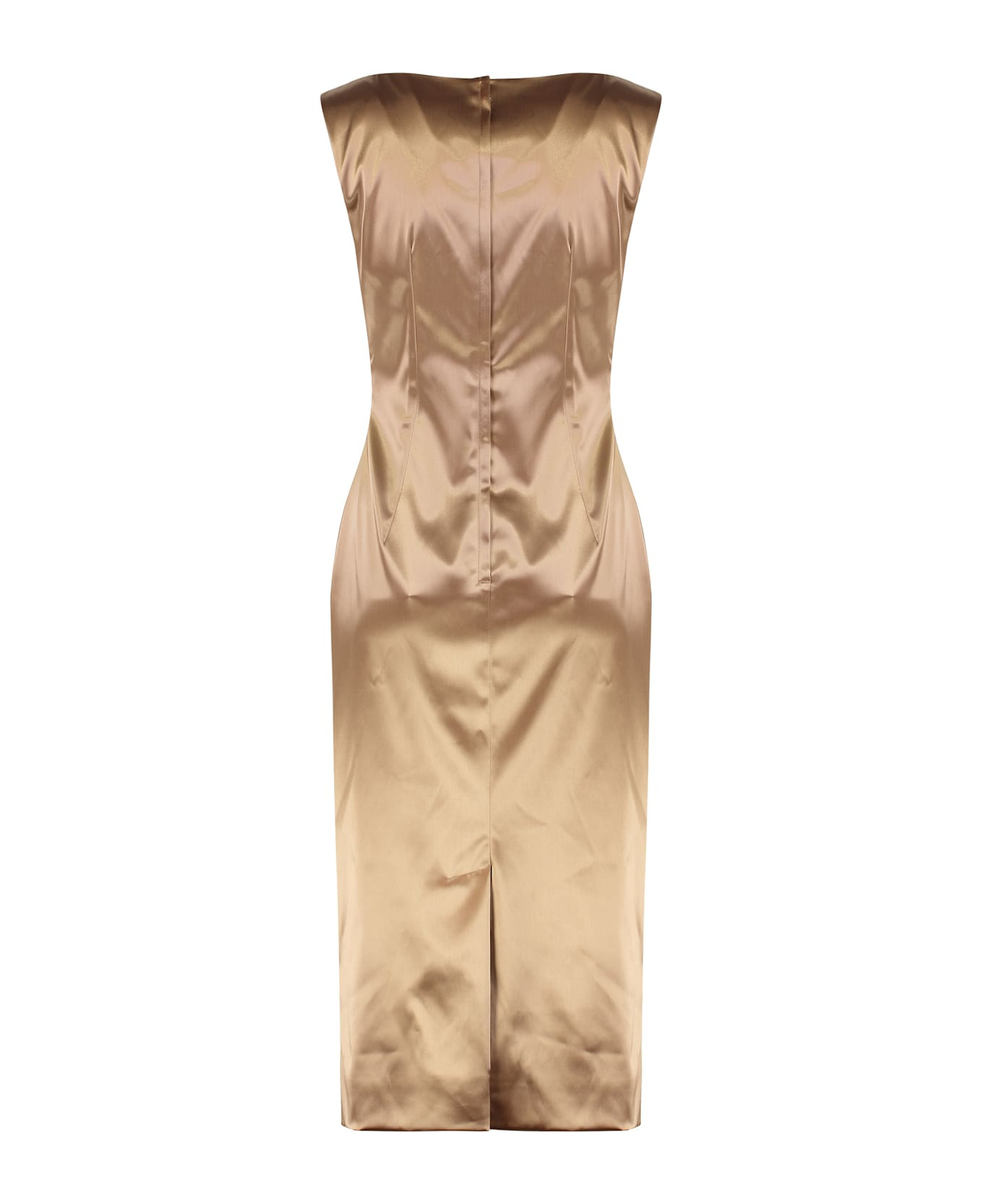 "stretch Satin Long Dress" - 2
