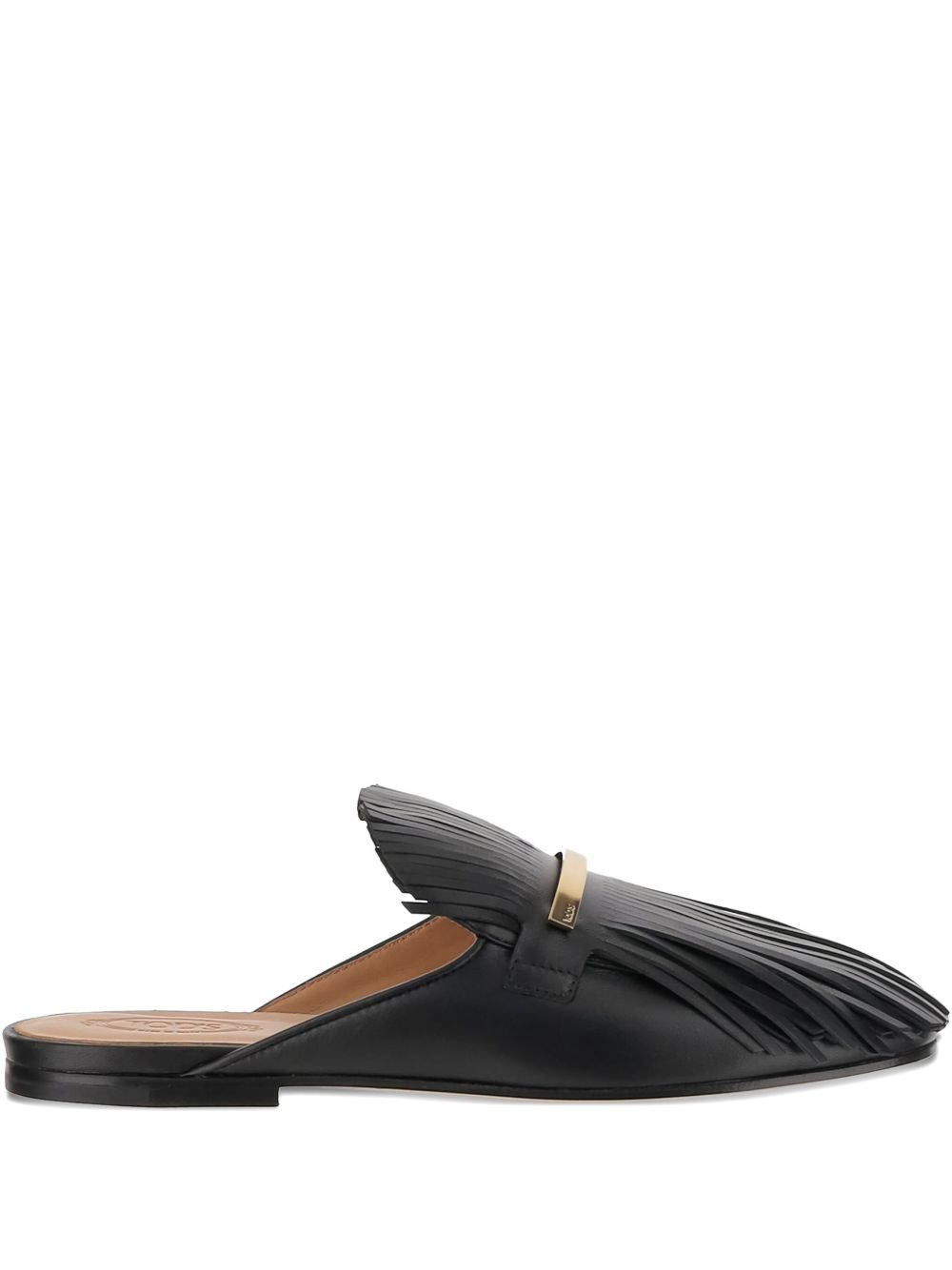 fringed leather mules - 1