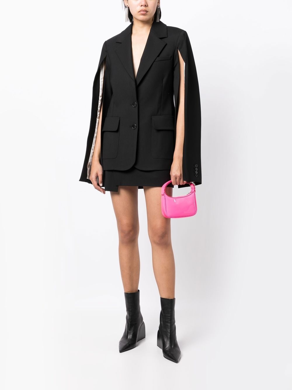 arm-slit wool-blend blazer - 2