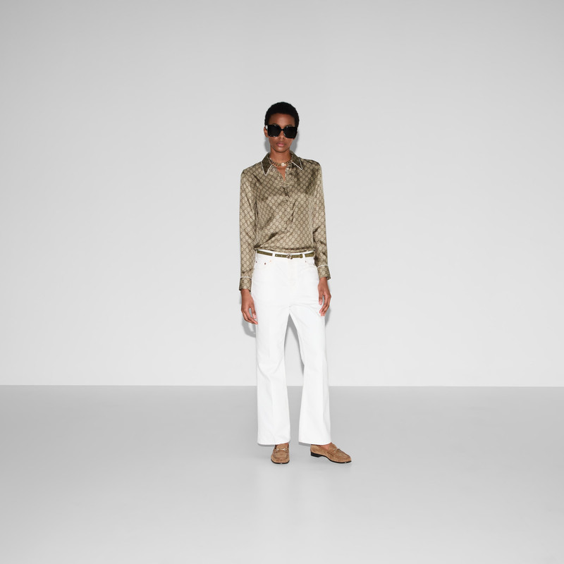 GUCCI Printed silk twill shirt outlook