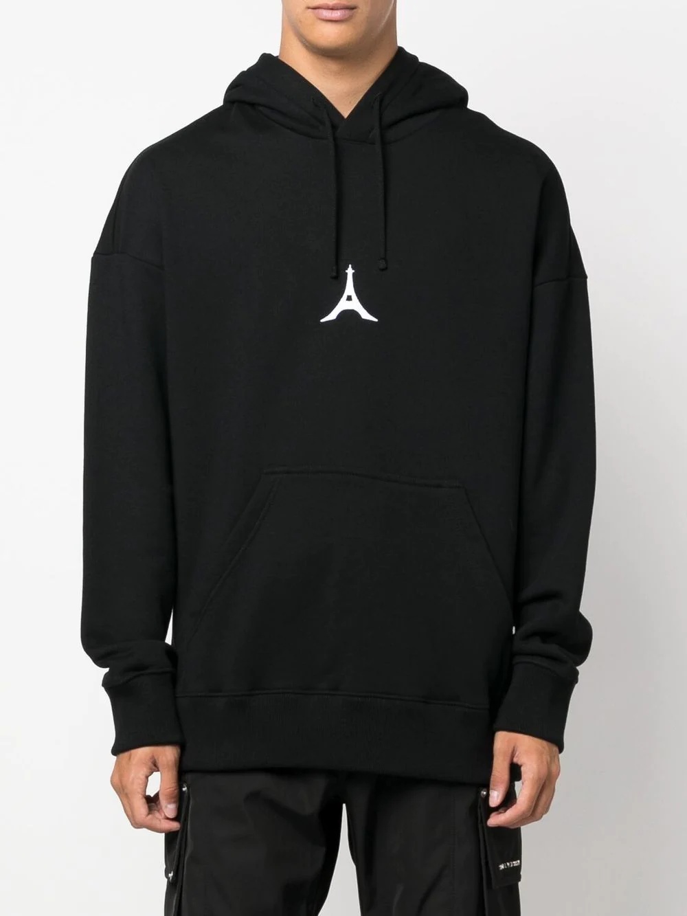 logo-patch cotton hoodie - 3