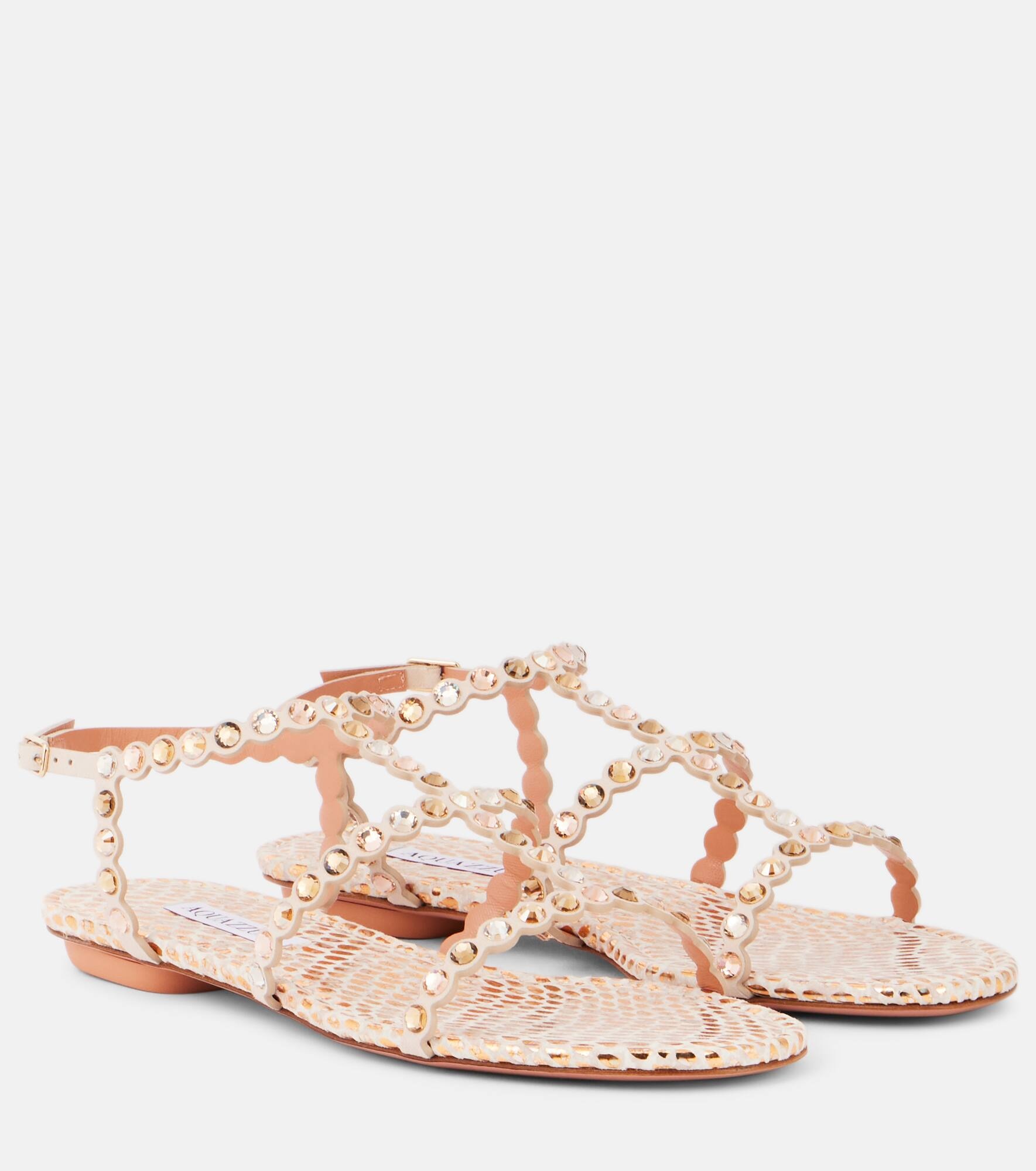 Tequila embellished leather sandals - 1