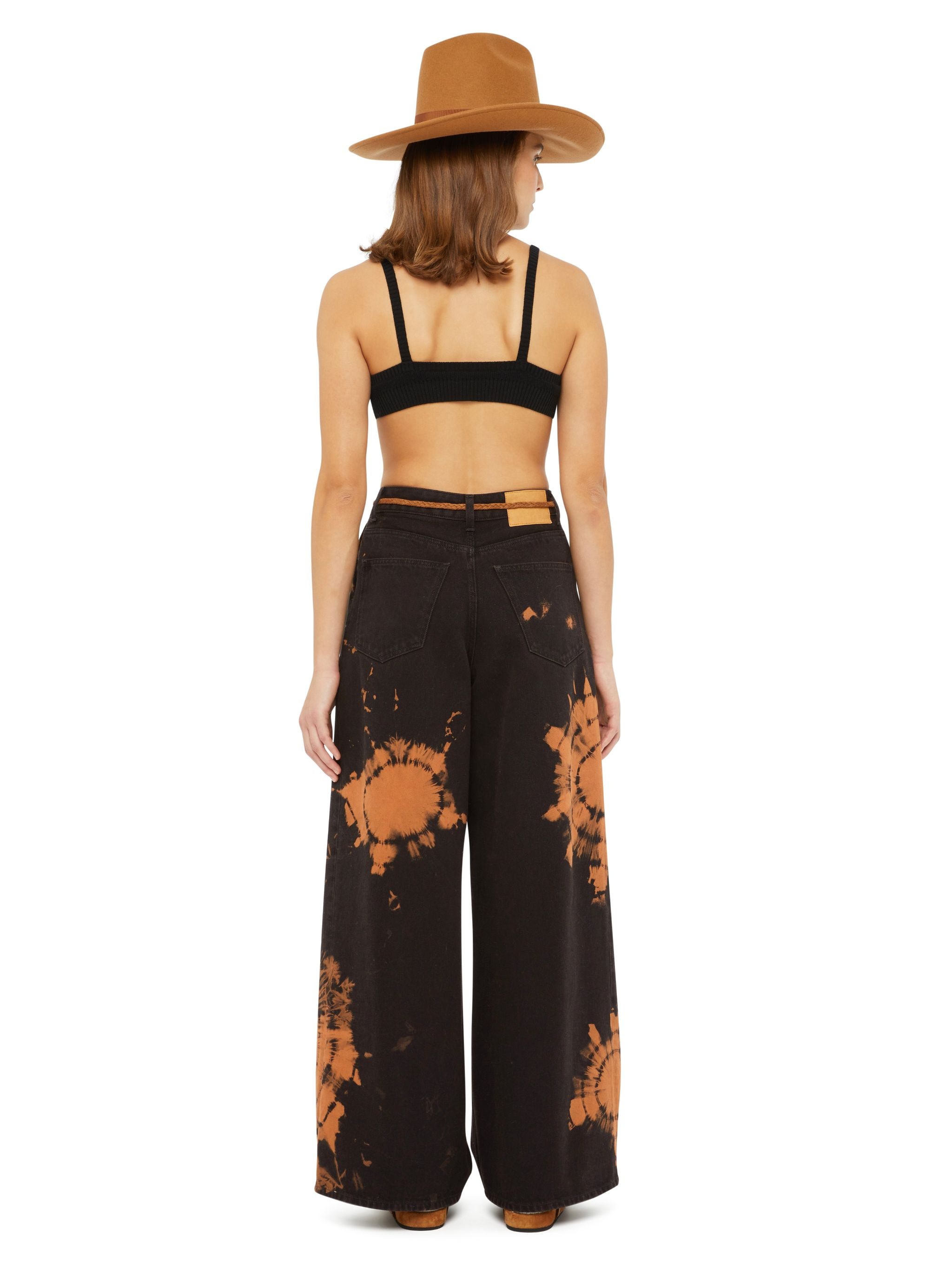 Hues Of The Desert Tie Dye Wide Leg Denim Pants - 6