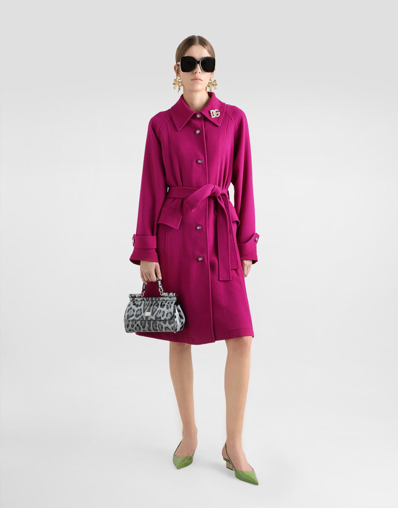 Dolce & Gabbana Single-breasted wool crepe coat with belt outlook