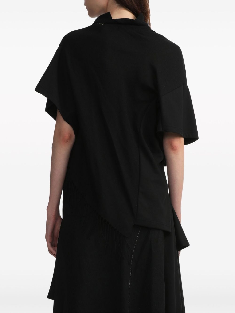 chained asymmetric cotton top - 8