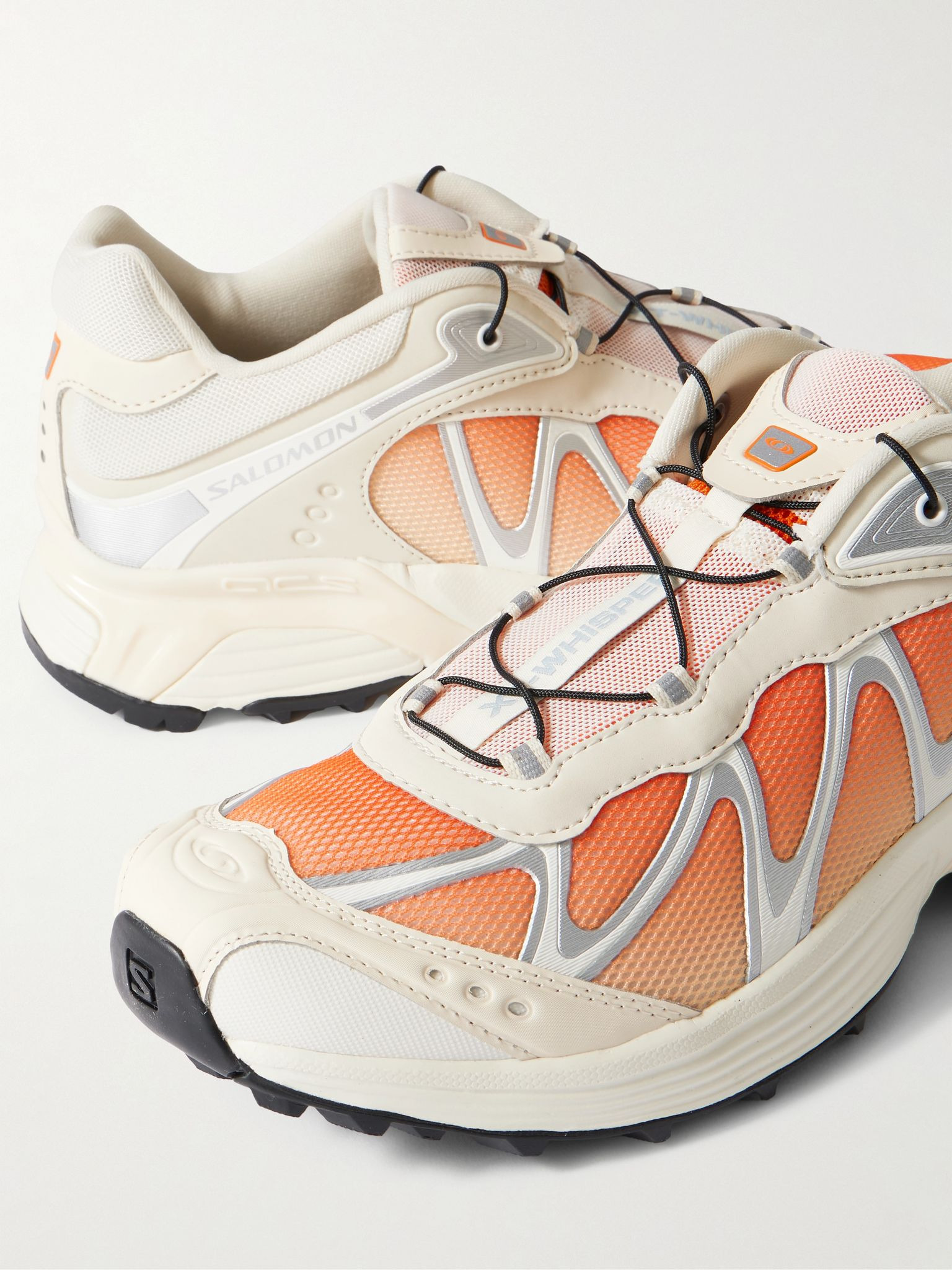 XT-WHISPER Rubber-Trimmed Mesh Sneakers Orange - 5