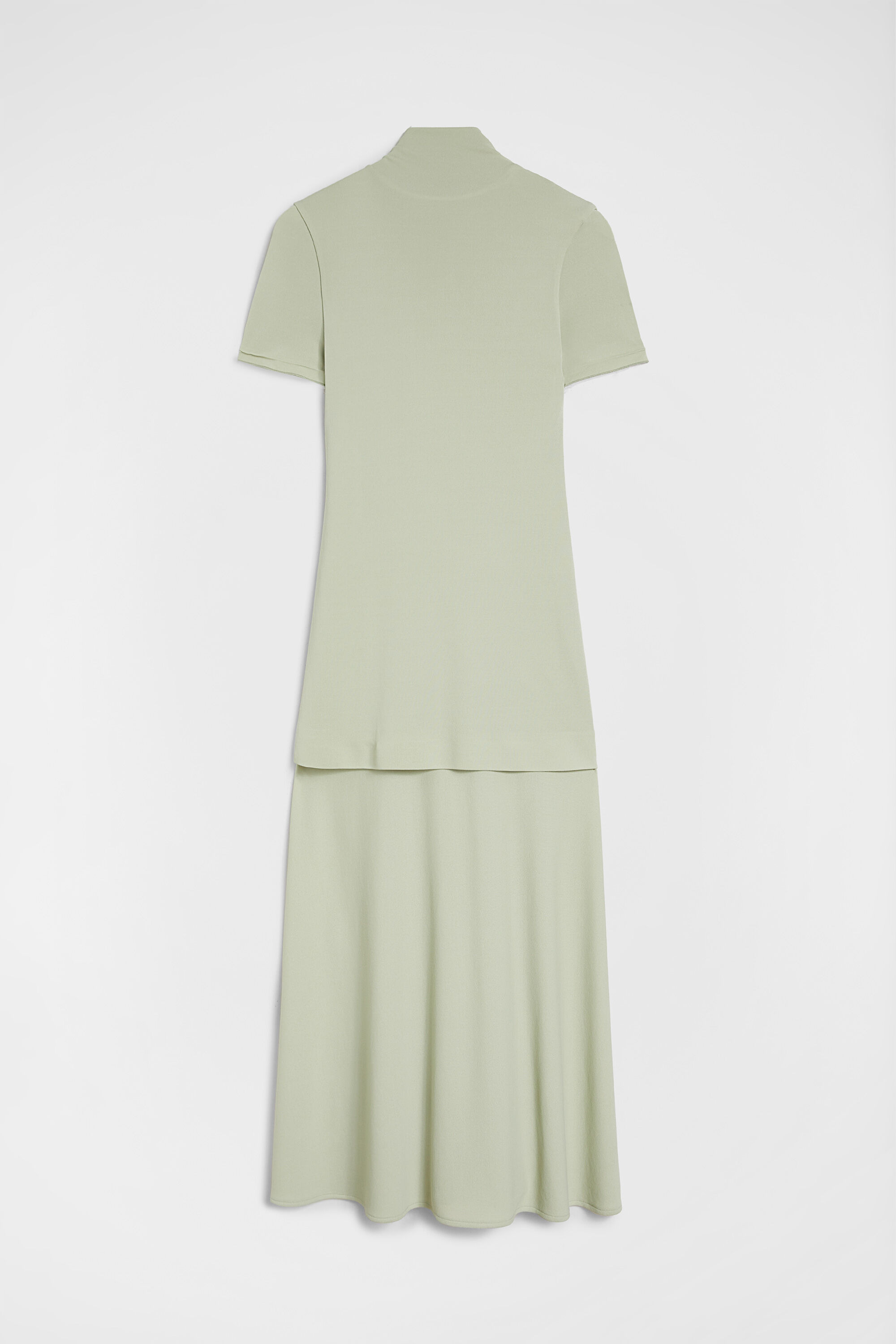 Fluid Viscose High-Neck Dress - 1