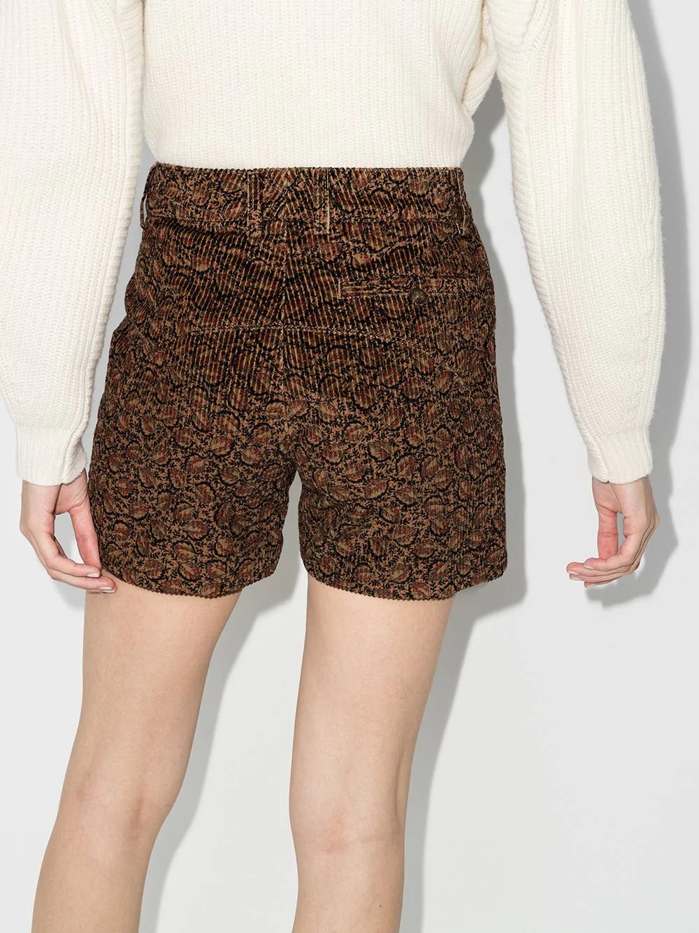 tapestry-print corduroy shorts - 3