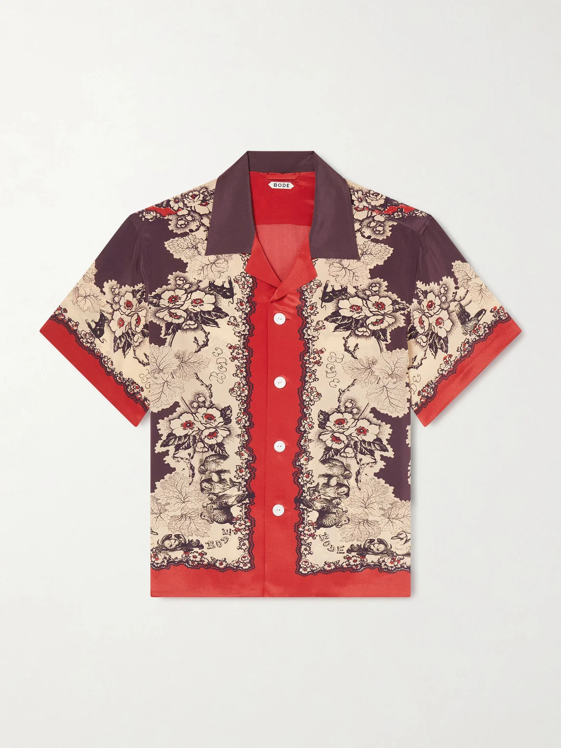 Storybook Camp-Collar Printed Silk Shirt - 1