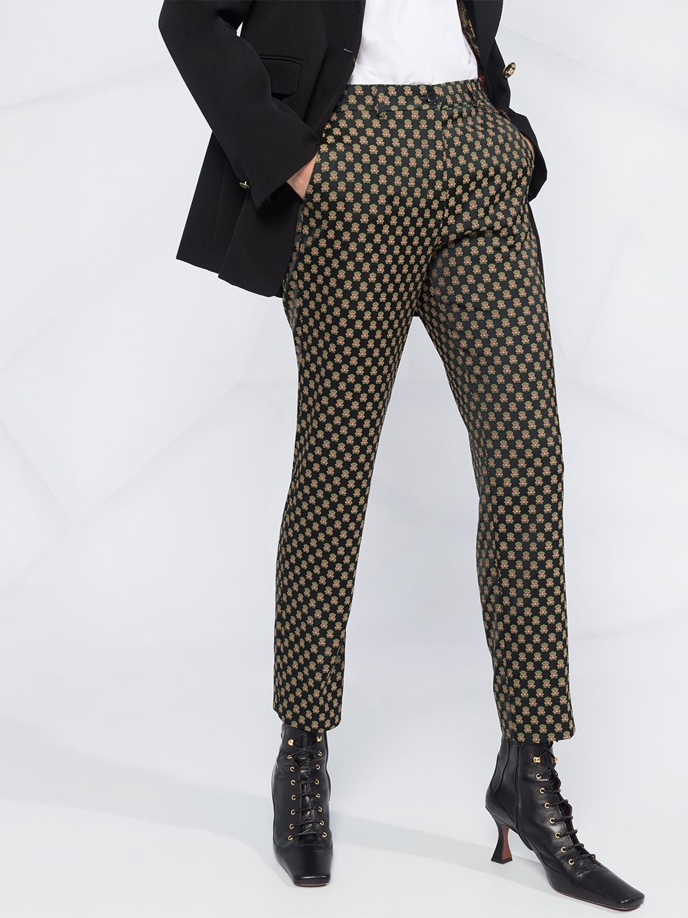 high-waisted cropped trousers - 5