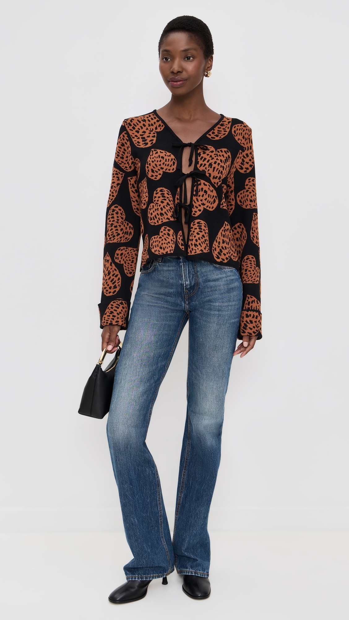 Leopard Hearts Knit Cardigan - 4