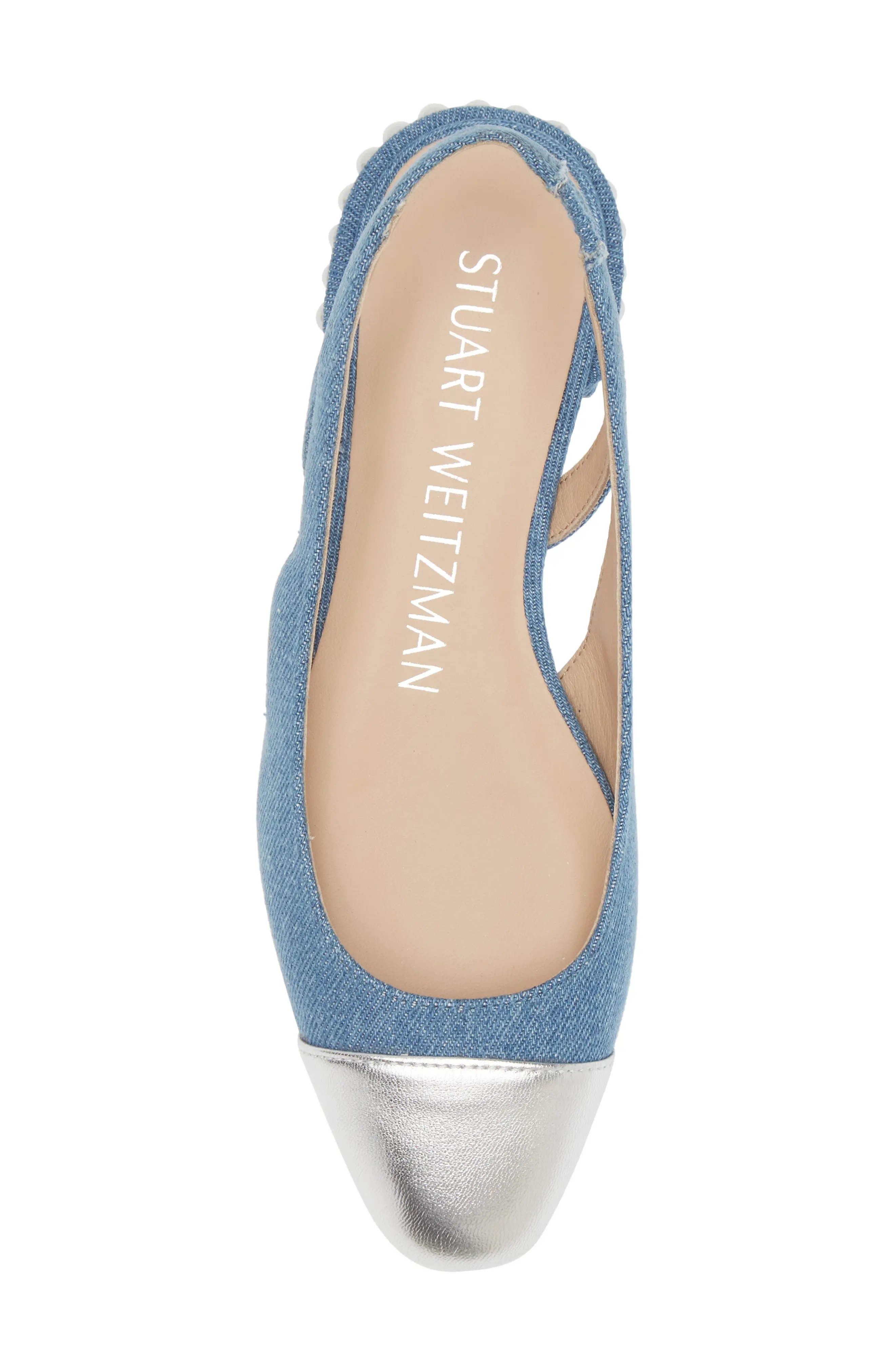 Pearl Genuine Calf Hair Slingback in Washed/Silver - 5