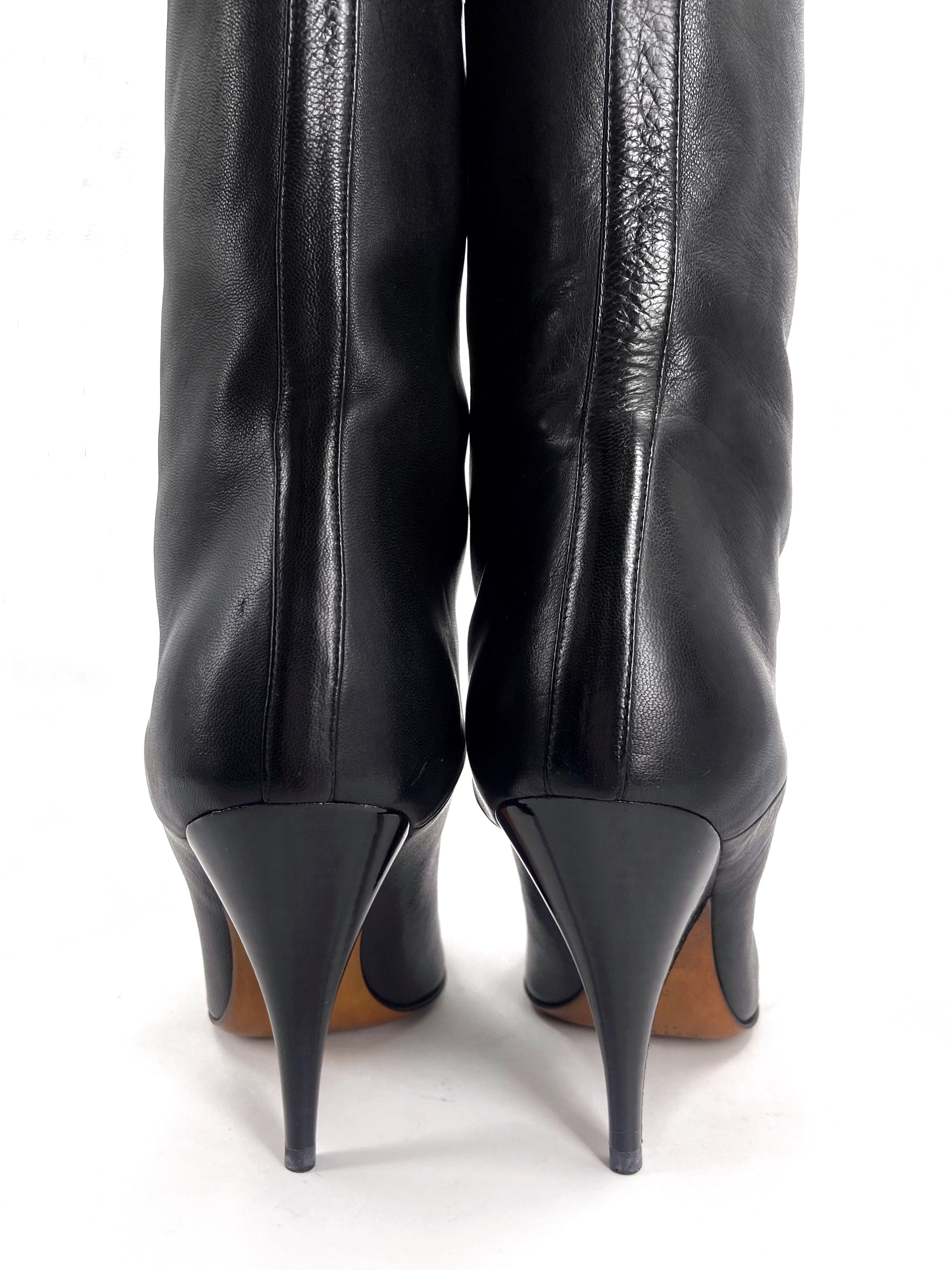 Céline - Céline Phoebe Philo Thigh High Leather Heels Boots 36.5 - 6